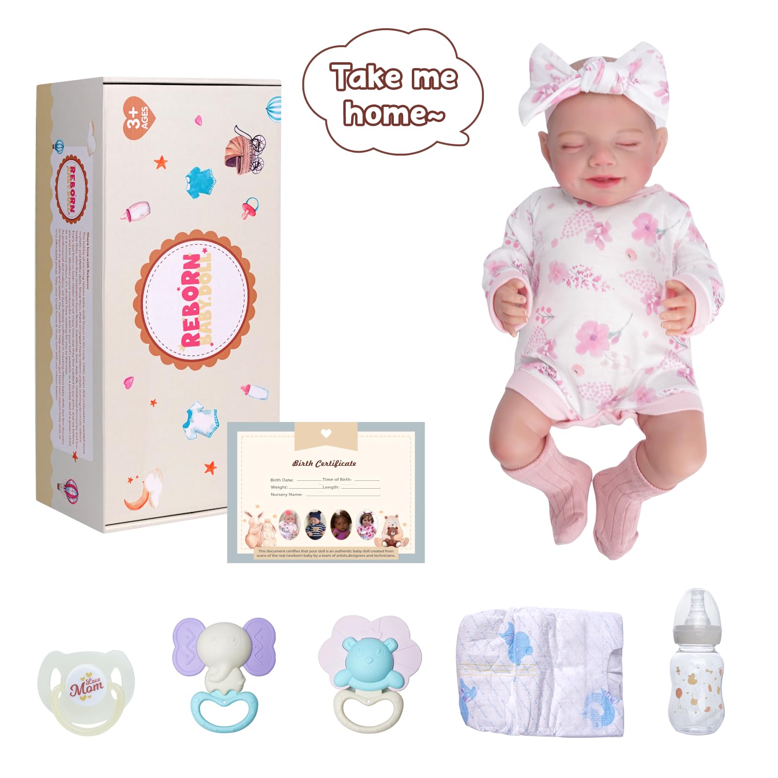 Foto 7 | Muñeca Reborn Babeside Olivia De 50 Cm Con Accesorios Para Más De 3 Años - Venta Internacional.