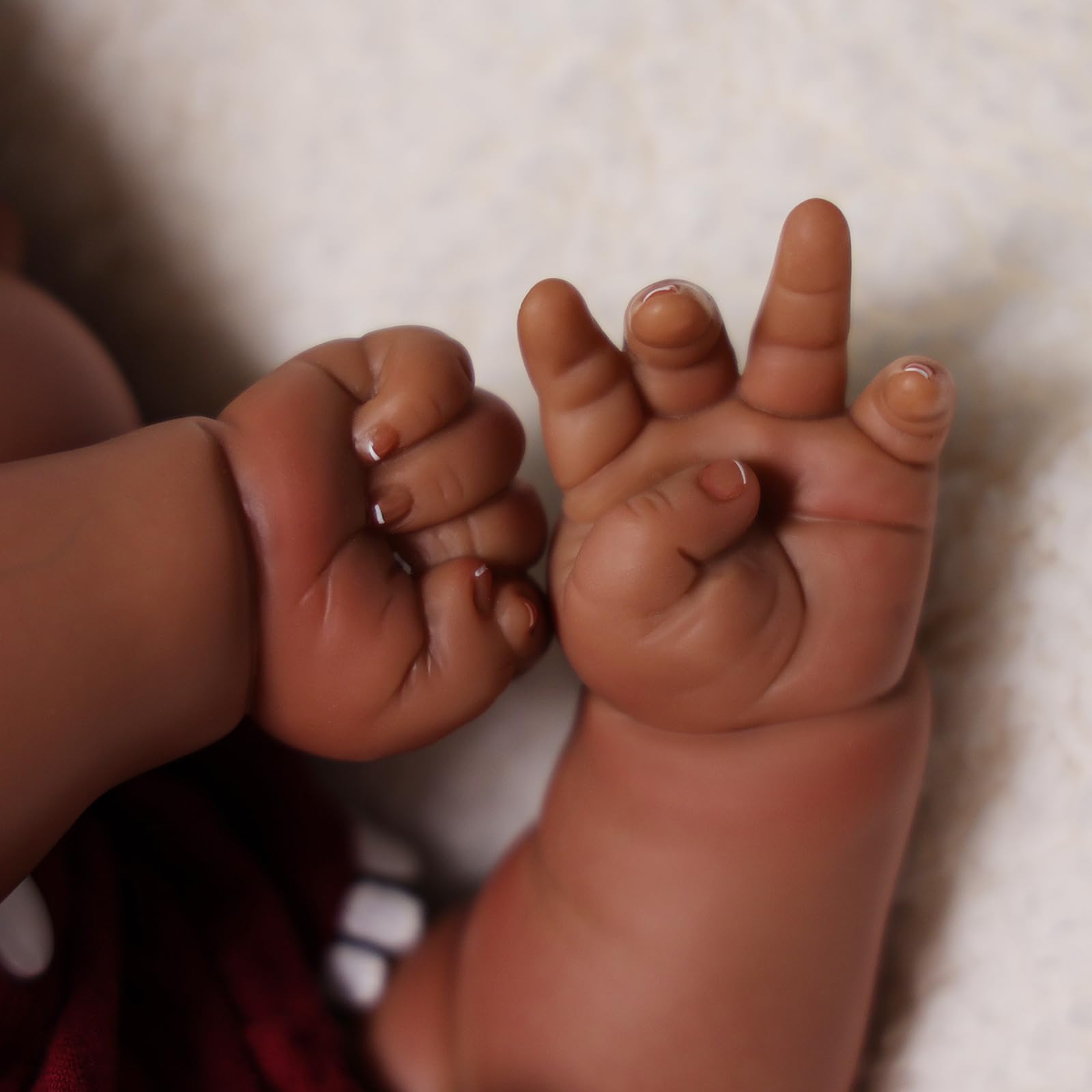 Foto 6 pulgar | Muñeca Reborn Babeside Negra De 50 Cm Con Kit De Alimentación Para Niños - Venta Internacional.