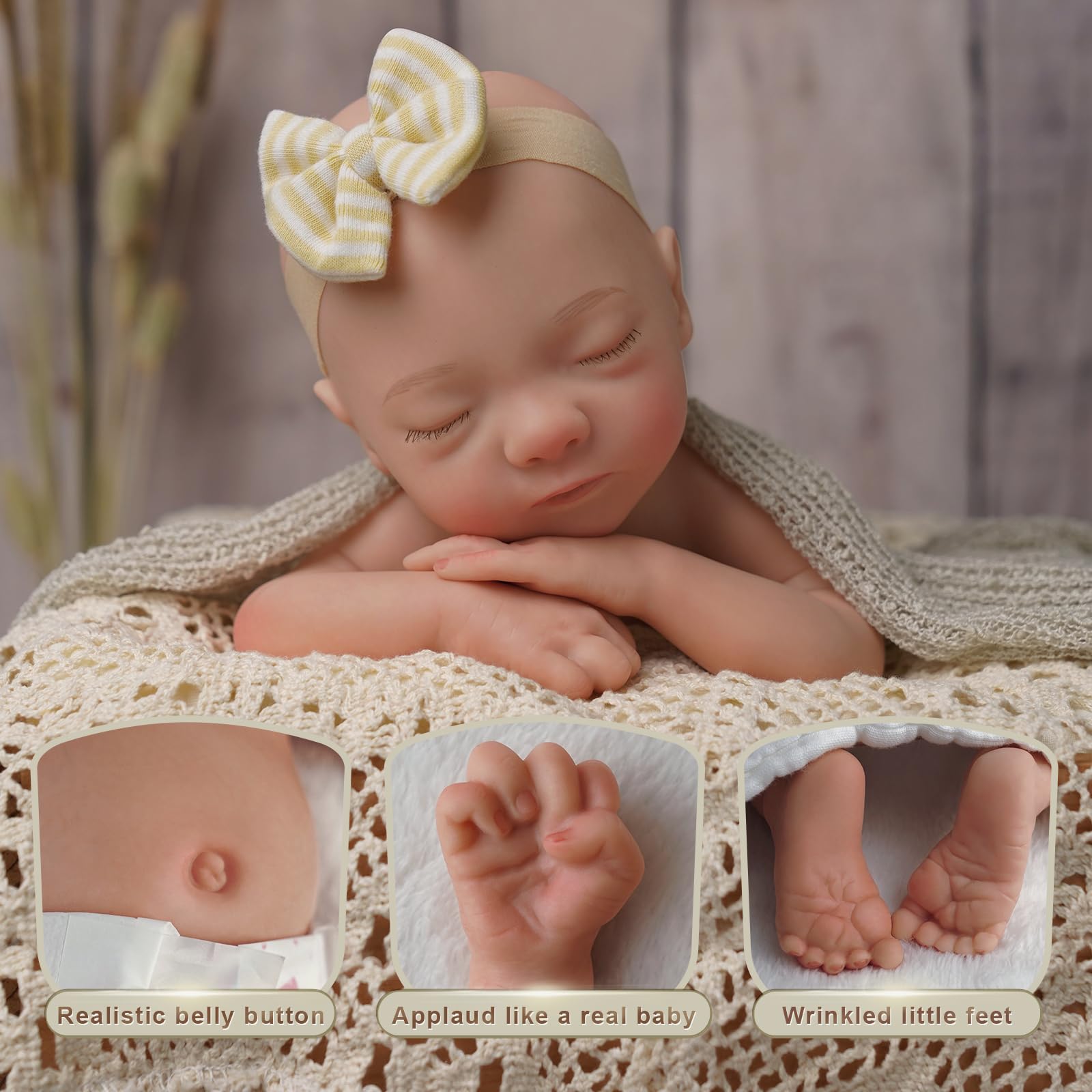 Foto 3 pulgar | Muñeca Reborn Babeside de Silicona Realista 40 cm - Venta Internacional