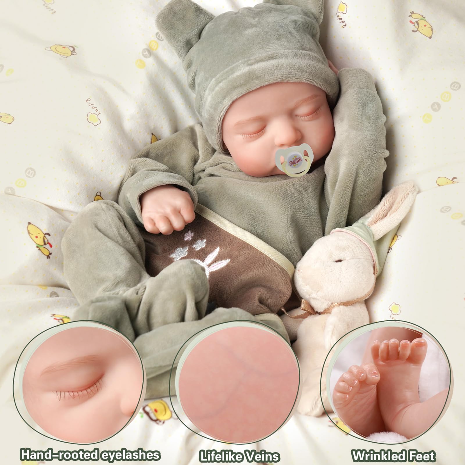 Foto 4 pulgar | Muñeca Bebé Reborn Babeside Lifelike Boy, Cuerpo Suave, 17 P - Venta Internacional.