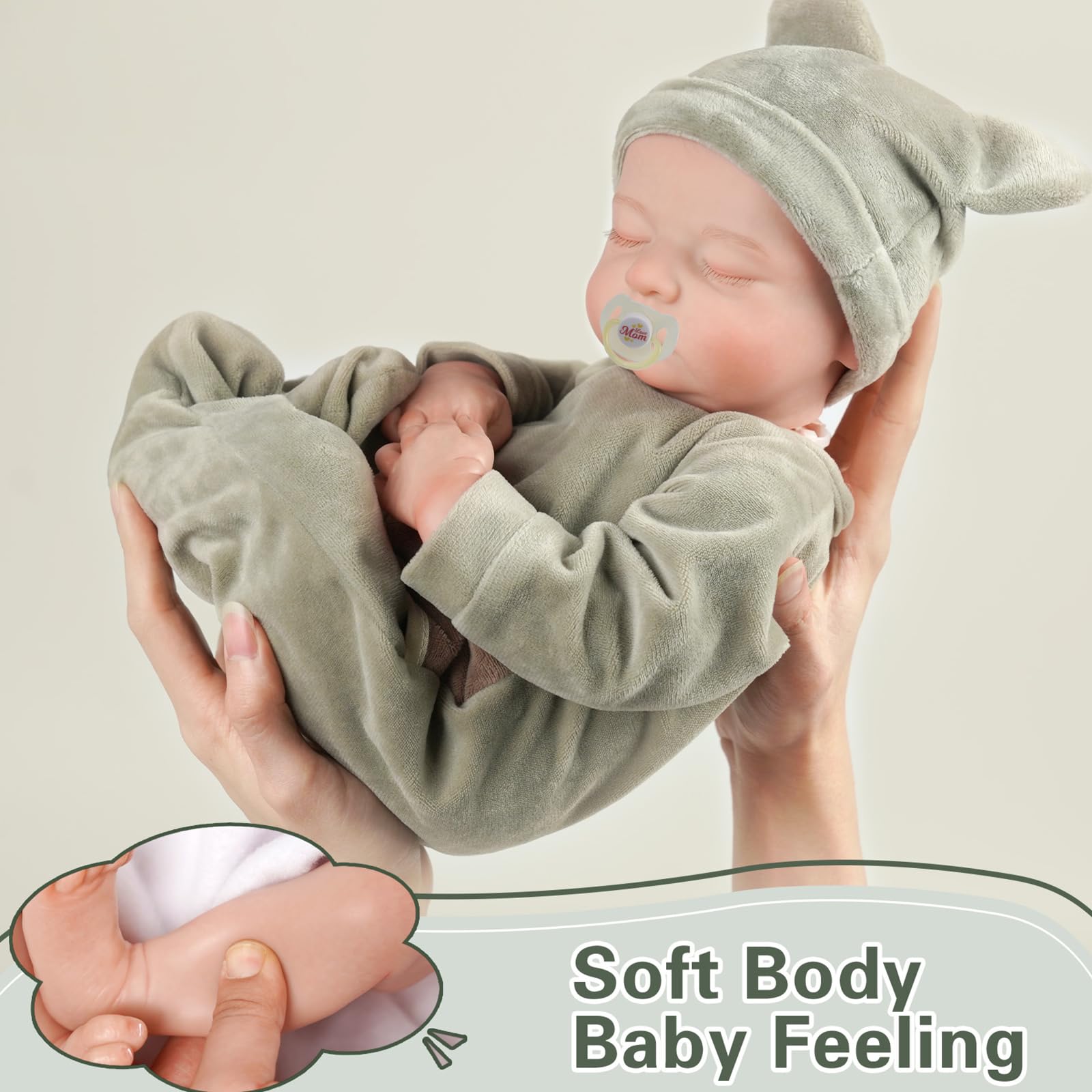 Foto 5 pulgar | Muñeca Bebé Reborn Babeside Lifelike Boy, Cuerpo Suave, 17 P - Venta Internacional.