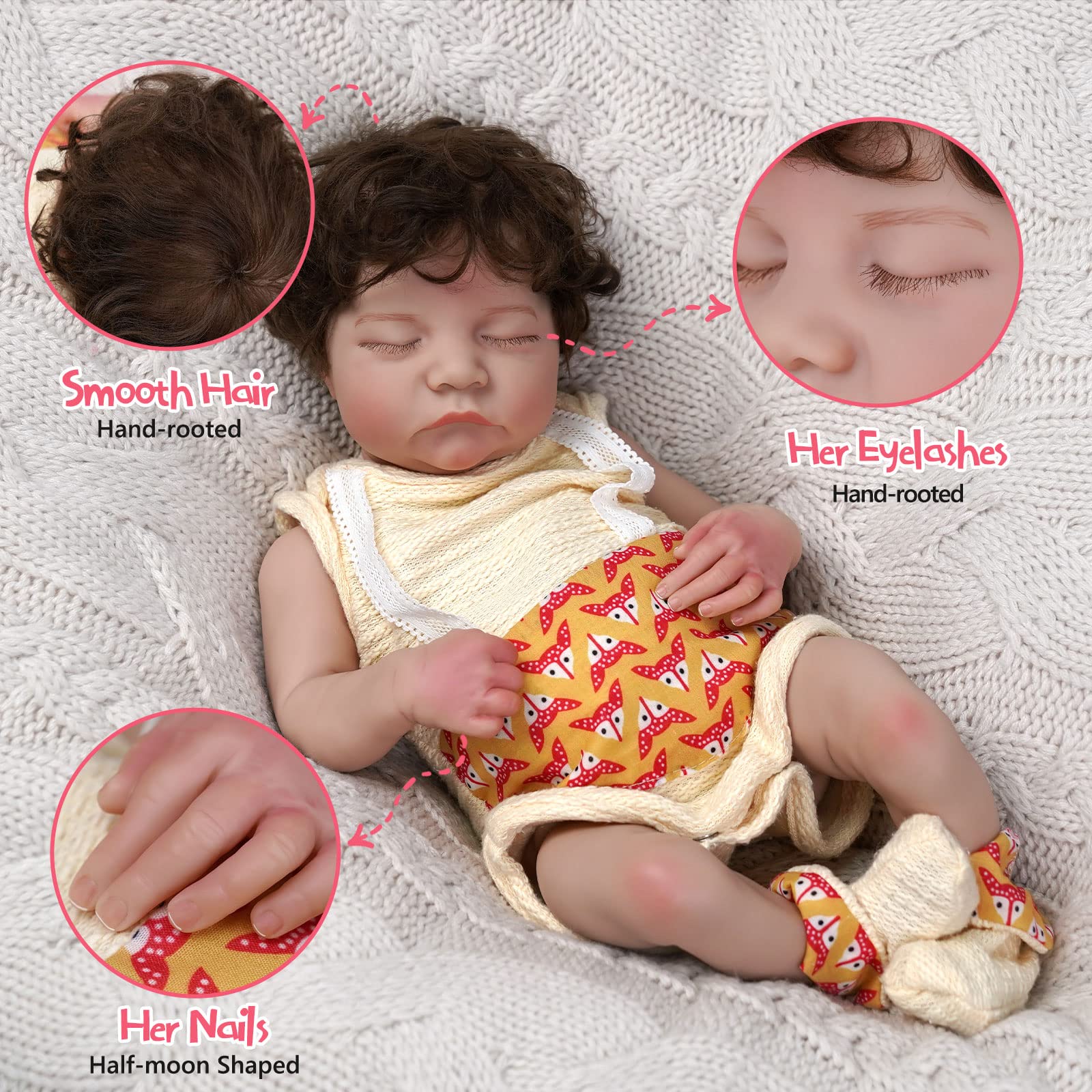 Foto 4 pulgar | Muñeca Reborn Baby Doll Jizhi De 17 Pulgadas, Piel Suave Y R - Venta Internacional.