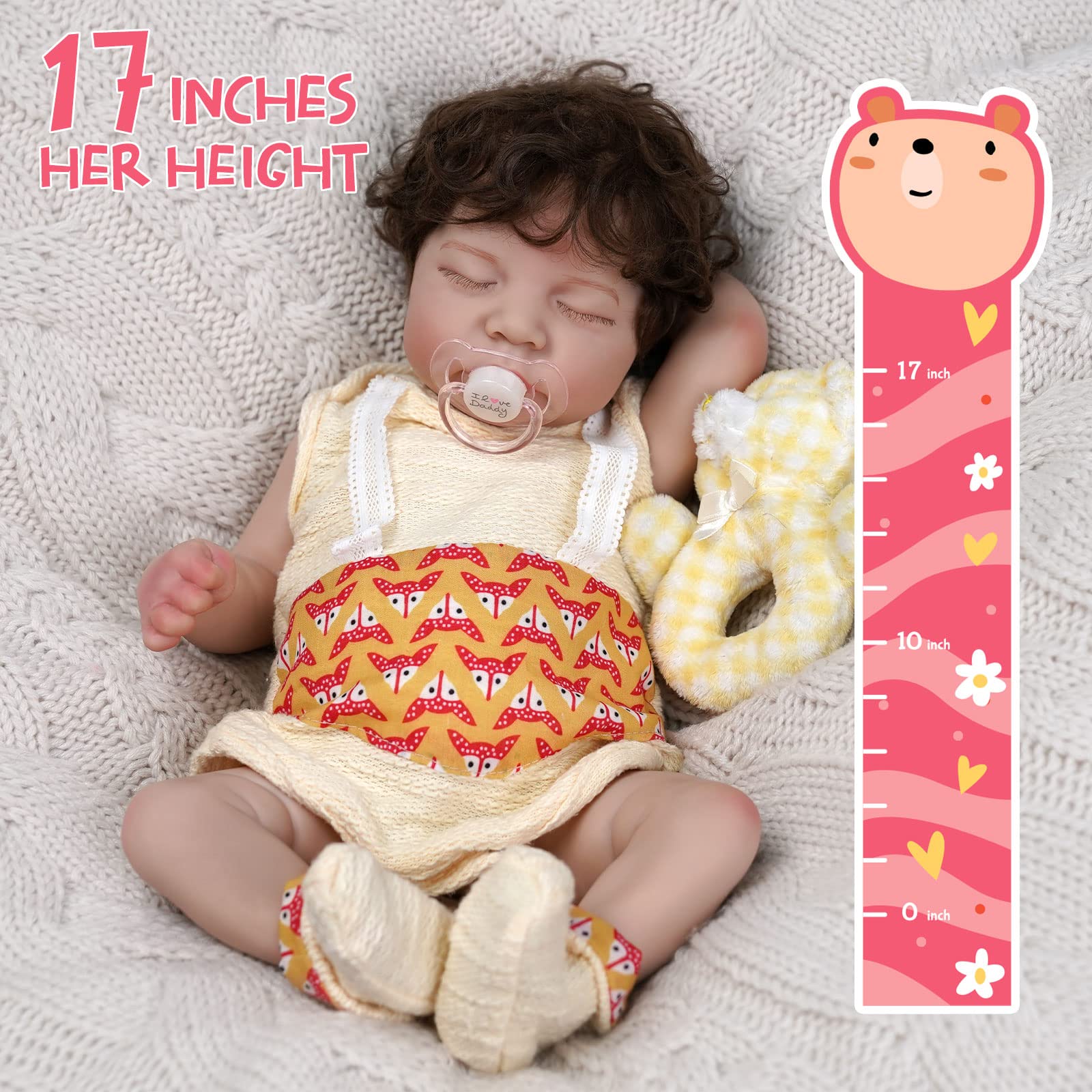 Foto 4 | Muñeca Reborn Baby Doll Jizhi De 17 Pulgadas, Piel Suave Y R - Venta Internacional.