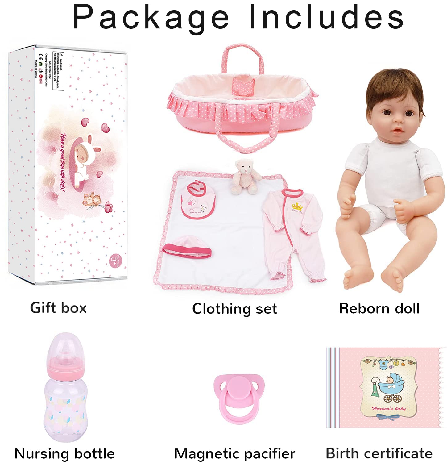 Foto 7 pulgar | Muñeca Reborn Charex Reborn Para Niños Pequeños De 18 Pulgad - Venta Internacional.