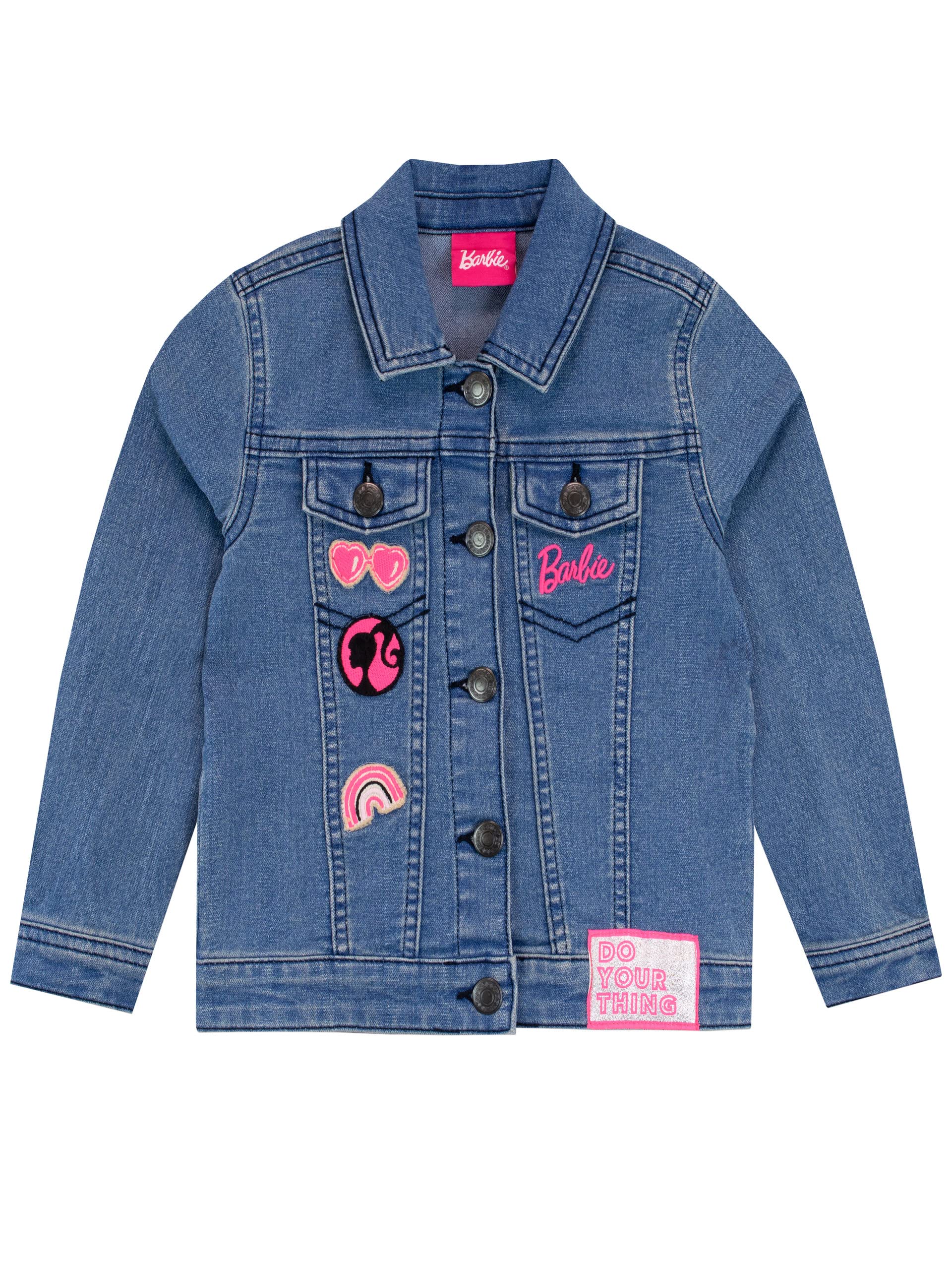 Foto 2 pulgar | Chaqueta Vaquera Bordada Barbie Para Niñas, Ropa De Abrigo P - Venta Internacional.