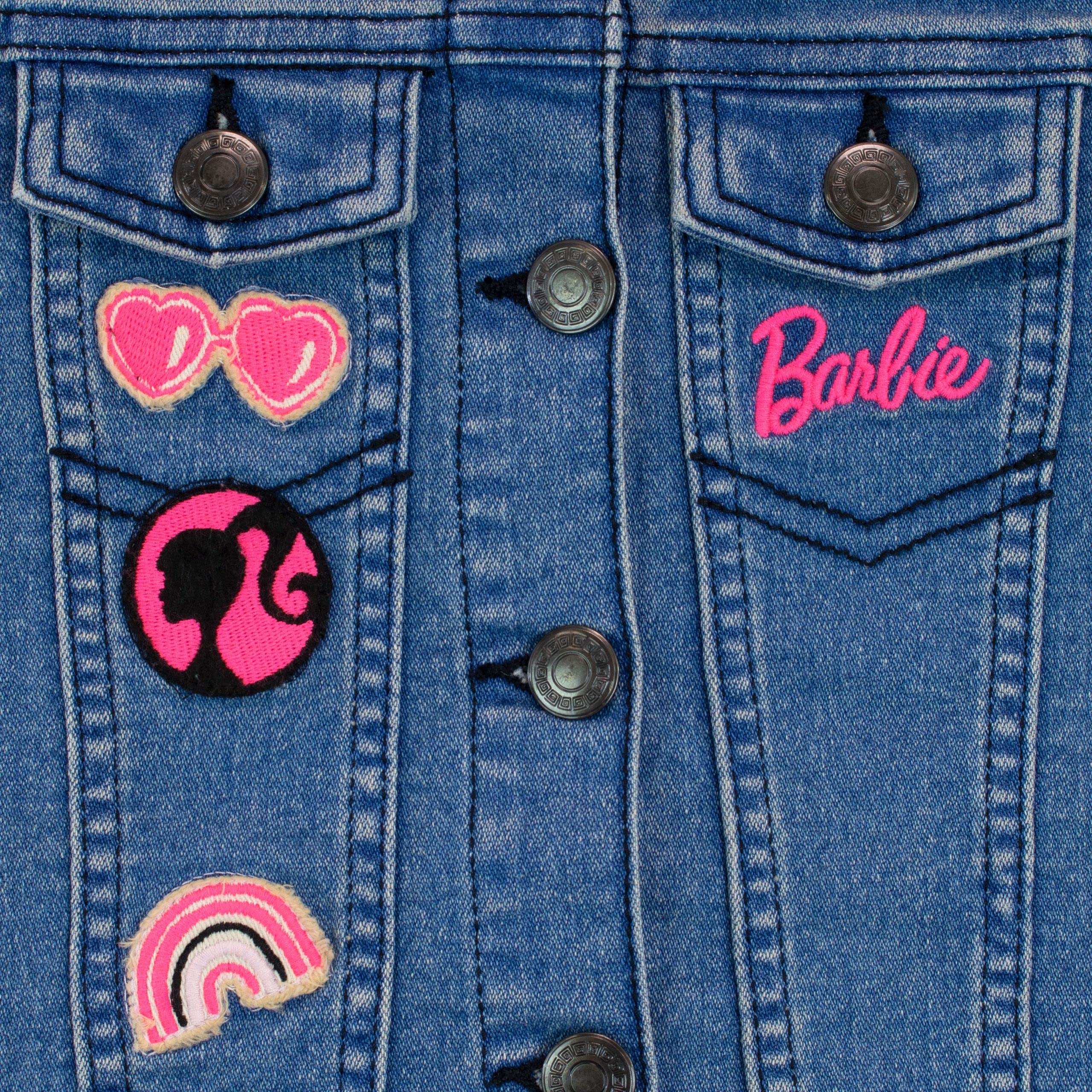Foto 4 pulgar | Chaqueta Vaquera Bordada Barbie Para Niñas, Ropa De Abrigo P - Venta Internacional.