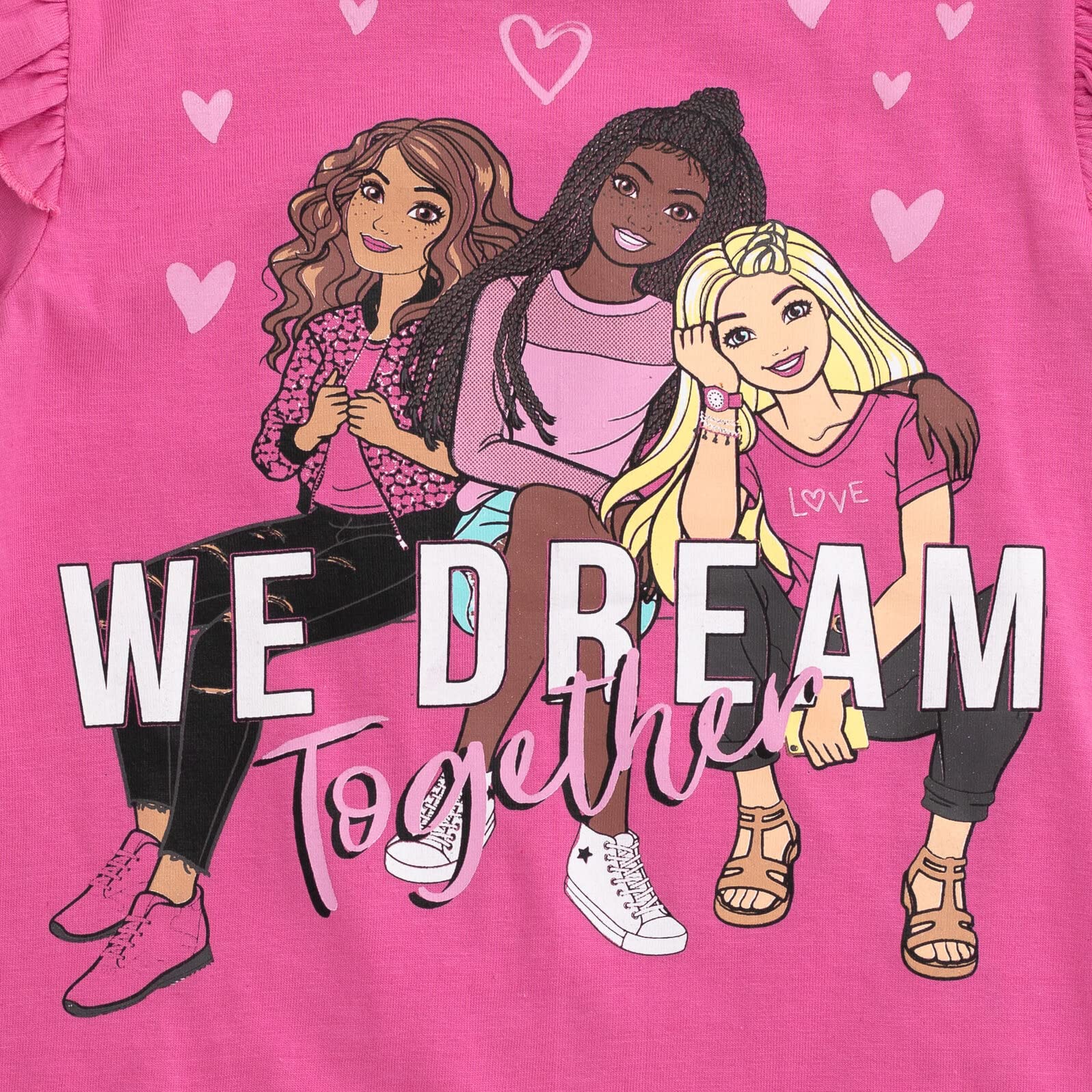 Foto 6 pulgar | Pack De 3 Camisetas Barbie Big Girls, Color Rosa/negro, 10-1 - Venta Internacional.