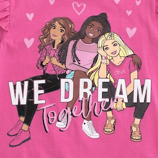 Foto 5 | Pack De 3 Camisetas Barbie Para Niñas Pequeñas, Rosa/negro, - Venta Internacional.