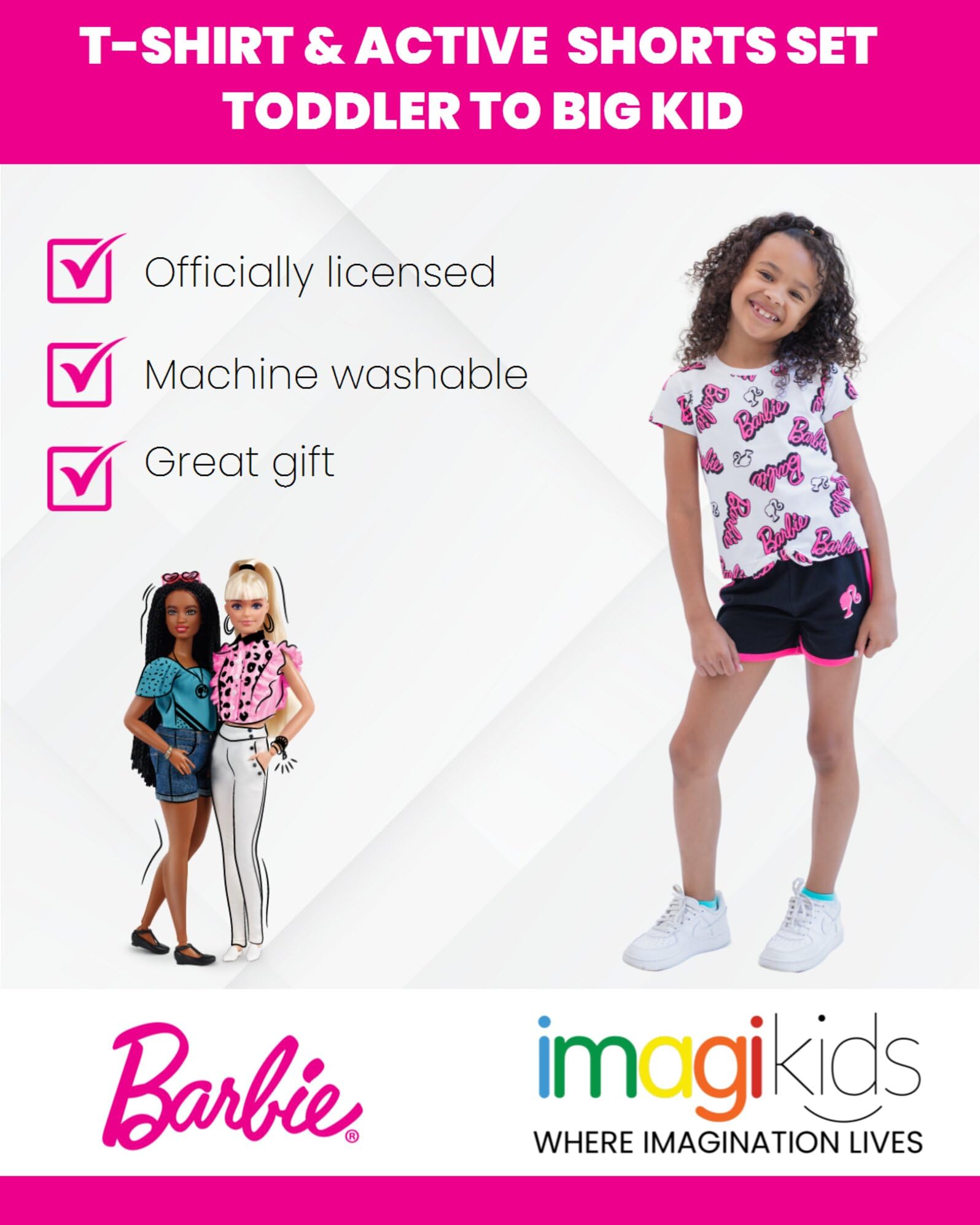 Foto 3 pulgar | Disfraz De Camiseta Barbie Big Girls Y Pantalones Cortos Dol - Venta Internacional.