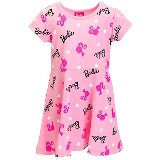 Foto 2 | Vestido De Manga Corta Para Niñas Pequeñas Barbie Rosa 4t - Venta Internacional.