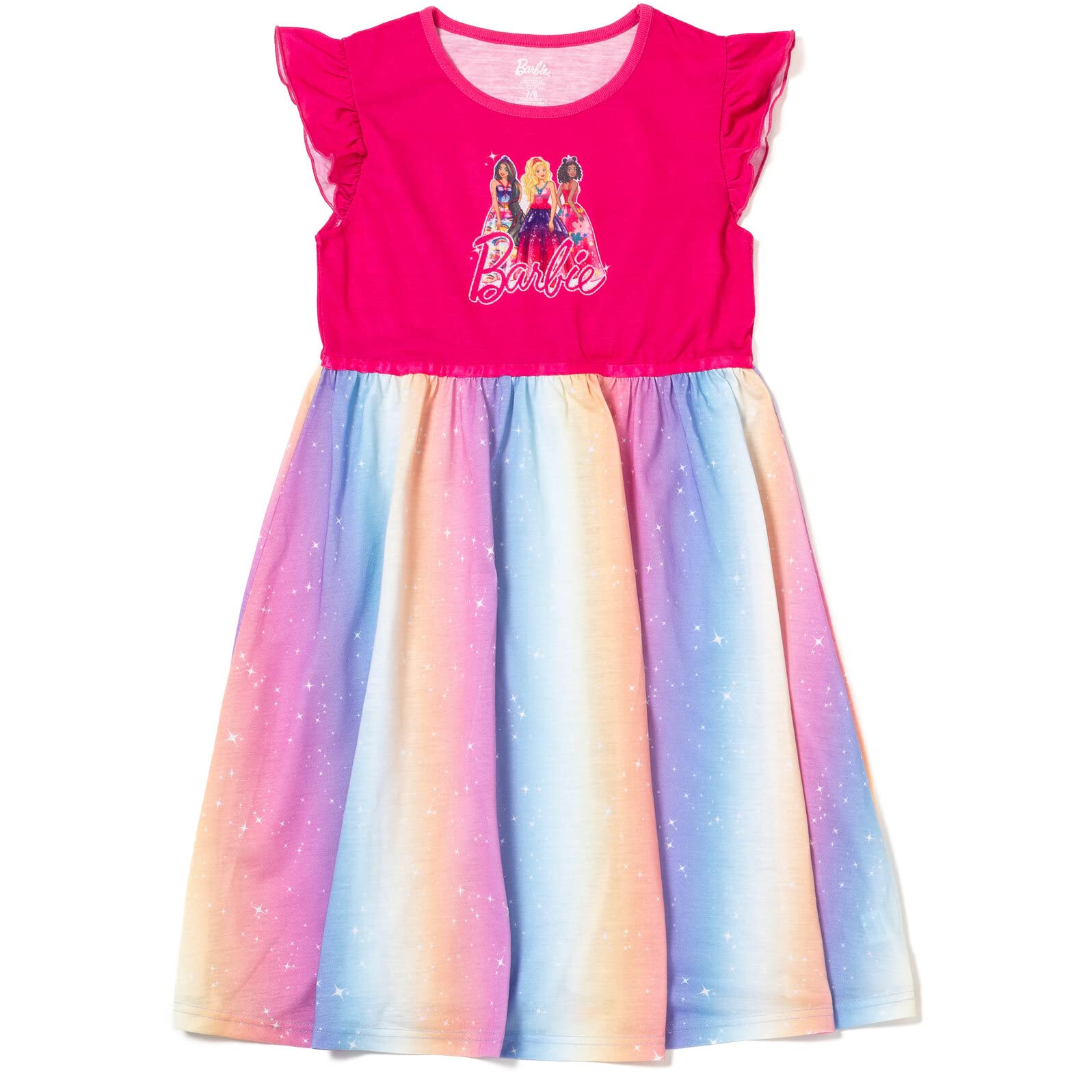 Foto 2 pulgar | Barbie Little Girls Camisón Pijama Rosa 7-8 - Venta Internacional.