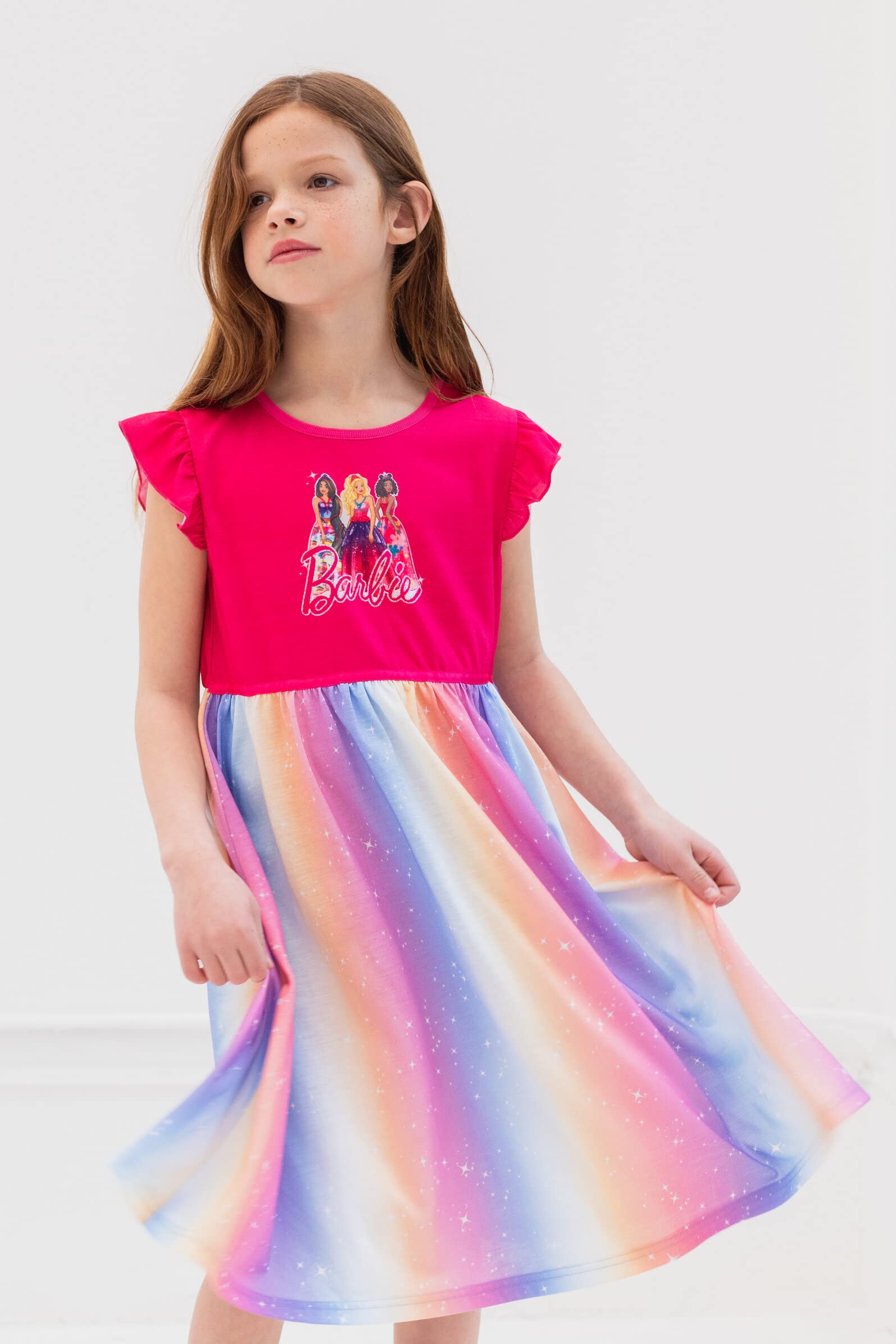 Foto 2 | Barbie Little Girls Camisón Pijama Rosa 7-8 - Venta Internacional.