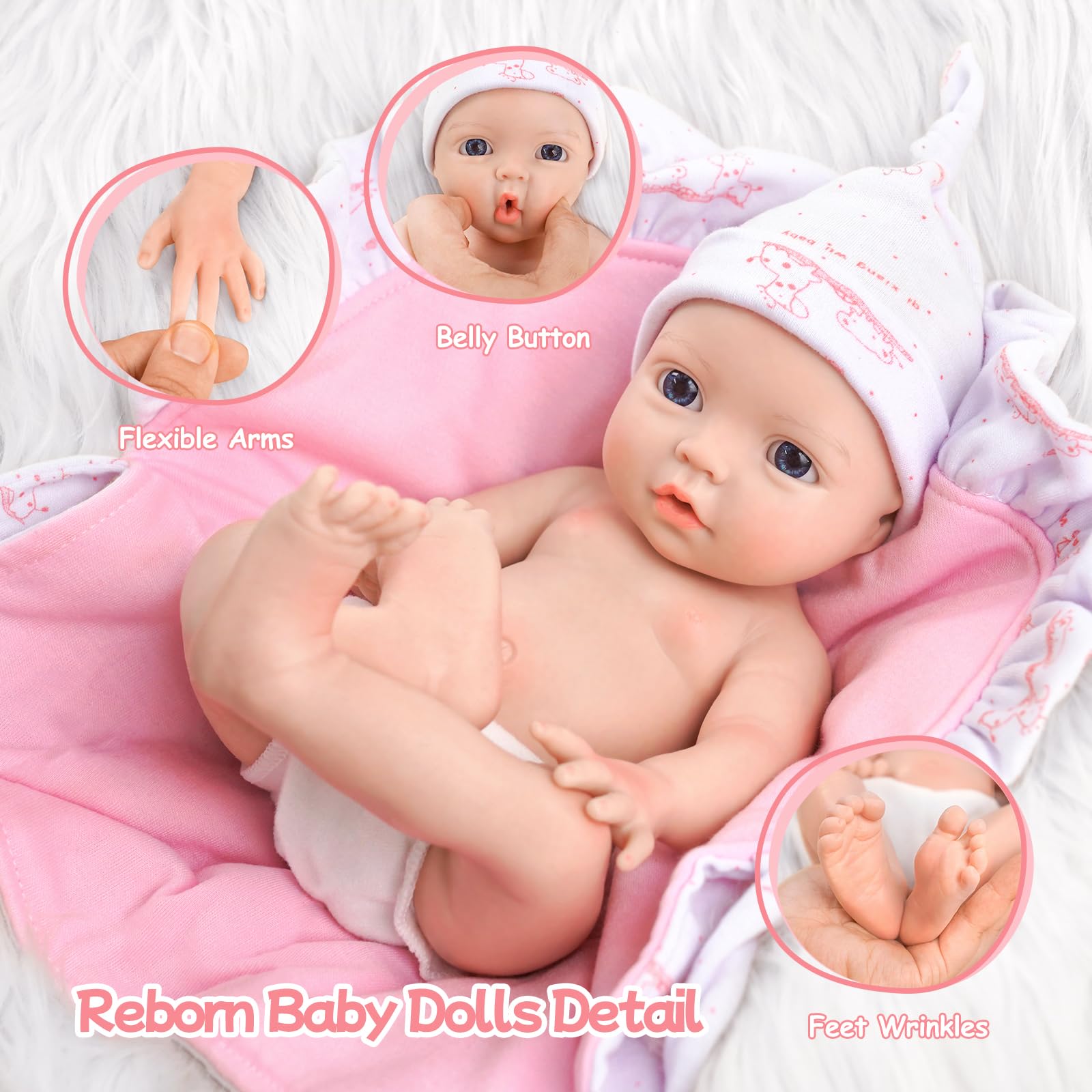 Foto 4 pulgar | Muñeca Reborn Babeside De Silicona Realista Para Niña De Cuerpo Entero - Venta Internacional.