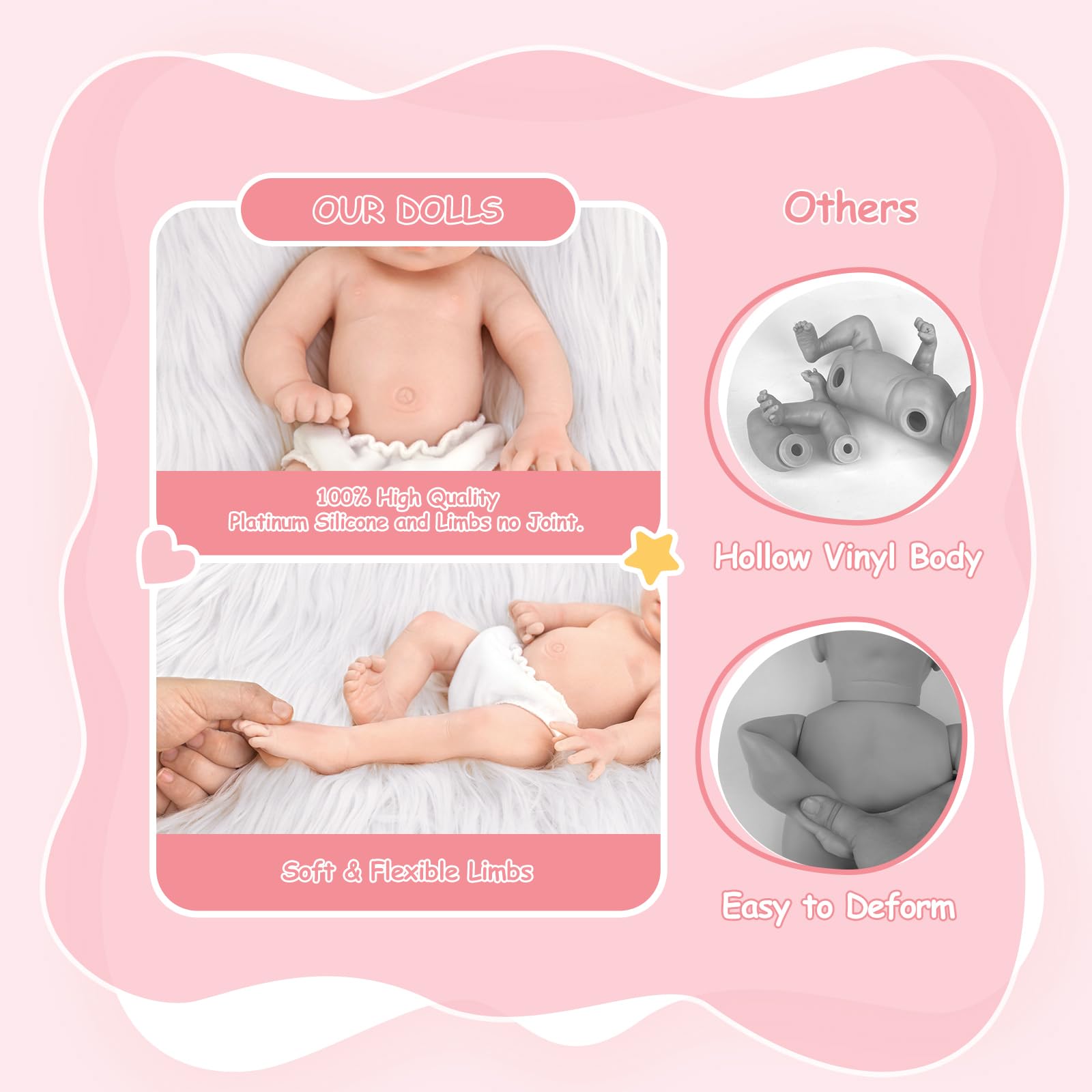 Foto 5 pulgar | Muñeca Reborn Babeside De Silicona Realista Para Niña De Cuerpo Entero - Venta Internacional.