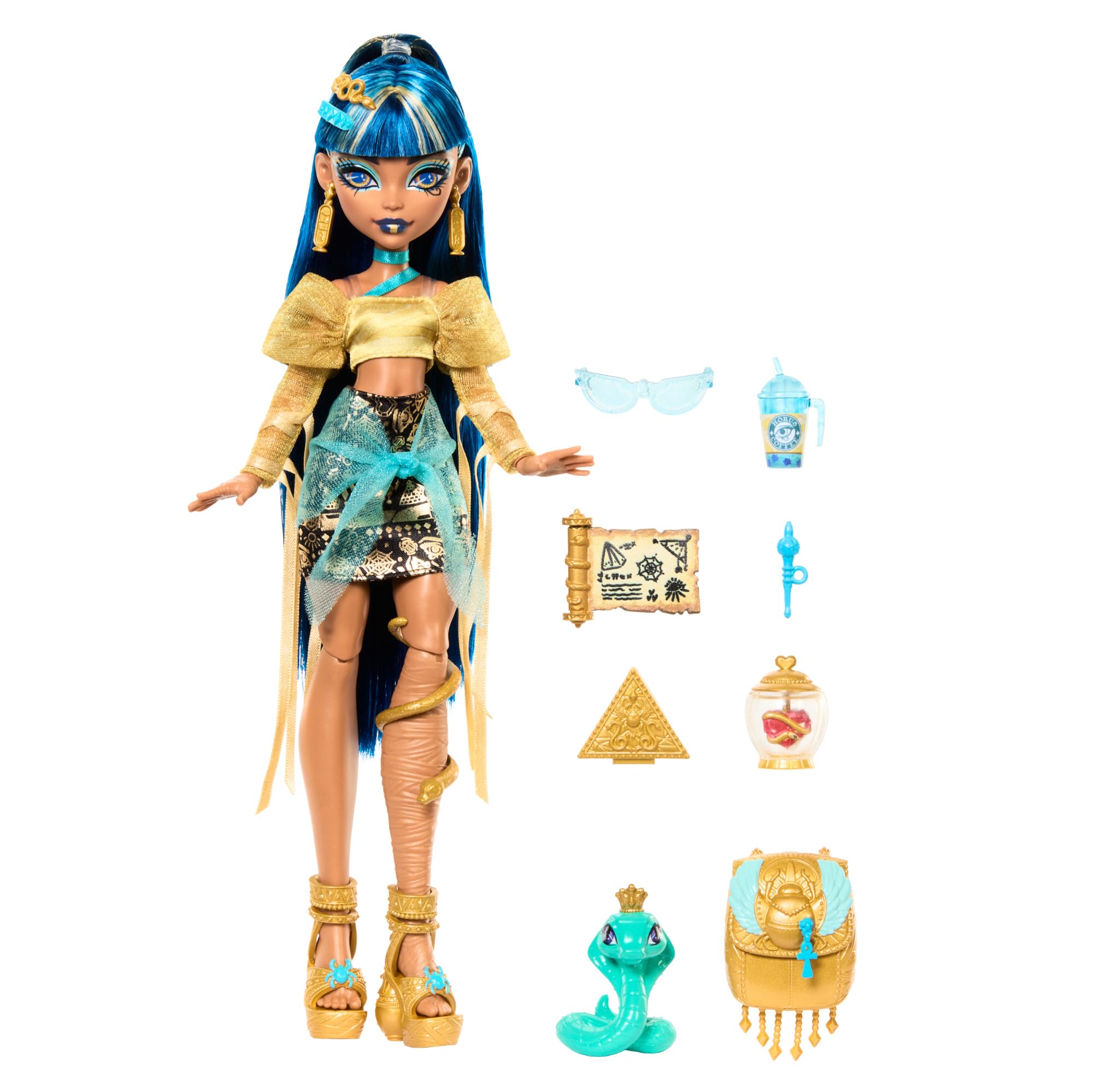 Foto 5 pulgar | Muñeca Monster High Cleo De Nile Con Mascota Cobra Hissette Y Acc - Venta Internacional.