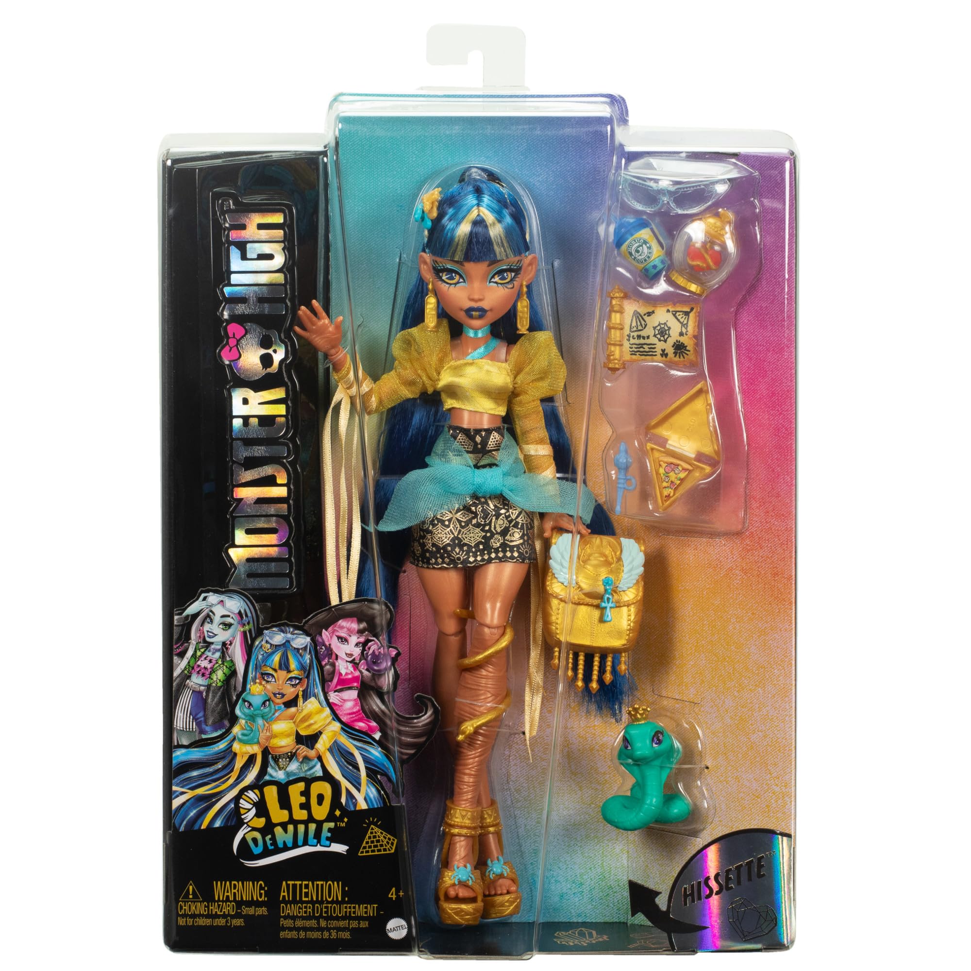 Foto 7 pulgar | Muñeca Monster High Cleo De Nile Con Mascota Cobra Hissette Y Acc - Venta Internacional.