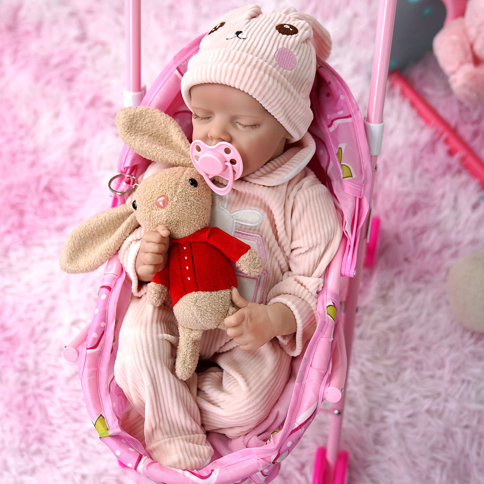 Foto 4 pulgar | Muñeca Reborn Jizhi Lifelike De 43 Cm Con Juguete Para Conejos Y Kit De Alimentación - Venta Internacional.