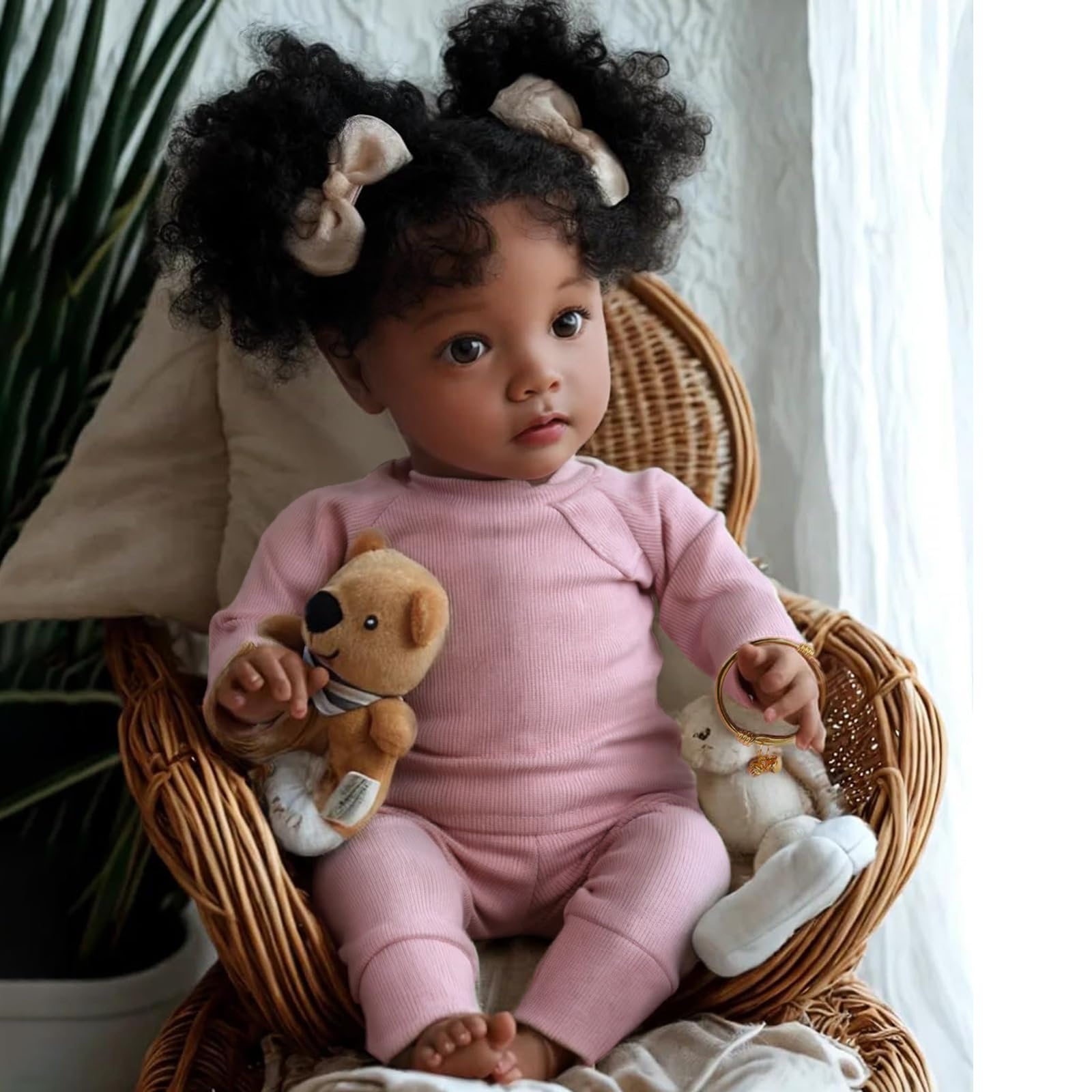 Foto 2 pulgar | Muñeca Reborn Babeside Daisy Black Girl De 50 Cm Con Ropa - Venta Internacional.