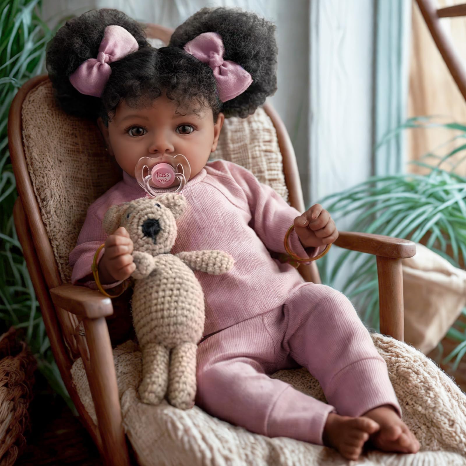 Foto 3 pulgar | Muñeca Reborn Babeside Daisy Black Girl De 50 Cm Con Ropa - Venta Internacional.