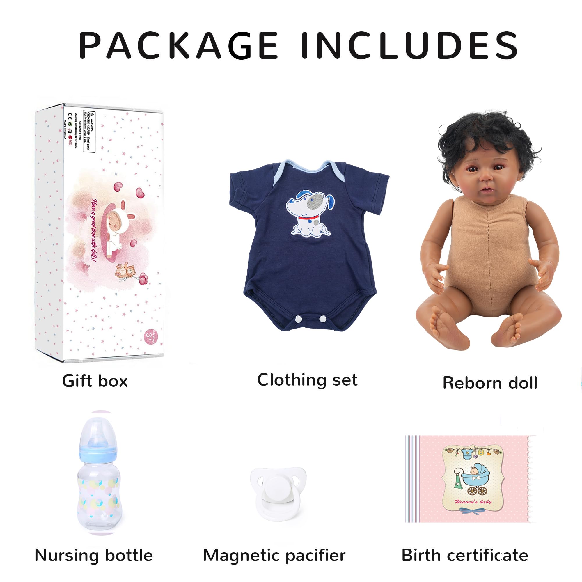 Foto 7 pulgar | Muñeca Reborn Charex Afroamericana De 50 Cm Con Accesorios Para Más De 3 - Venta Internacional.