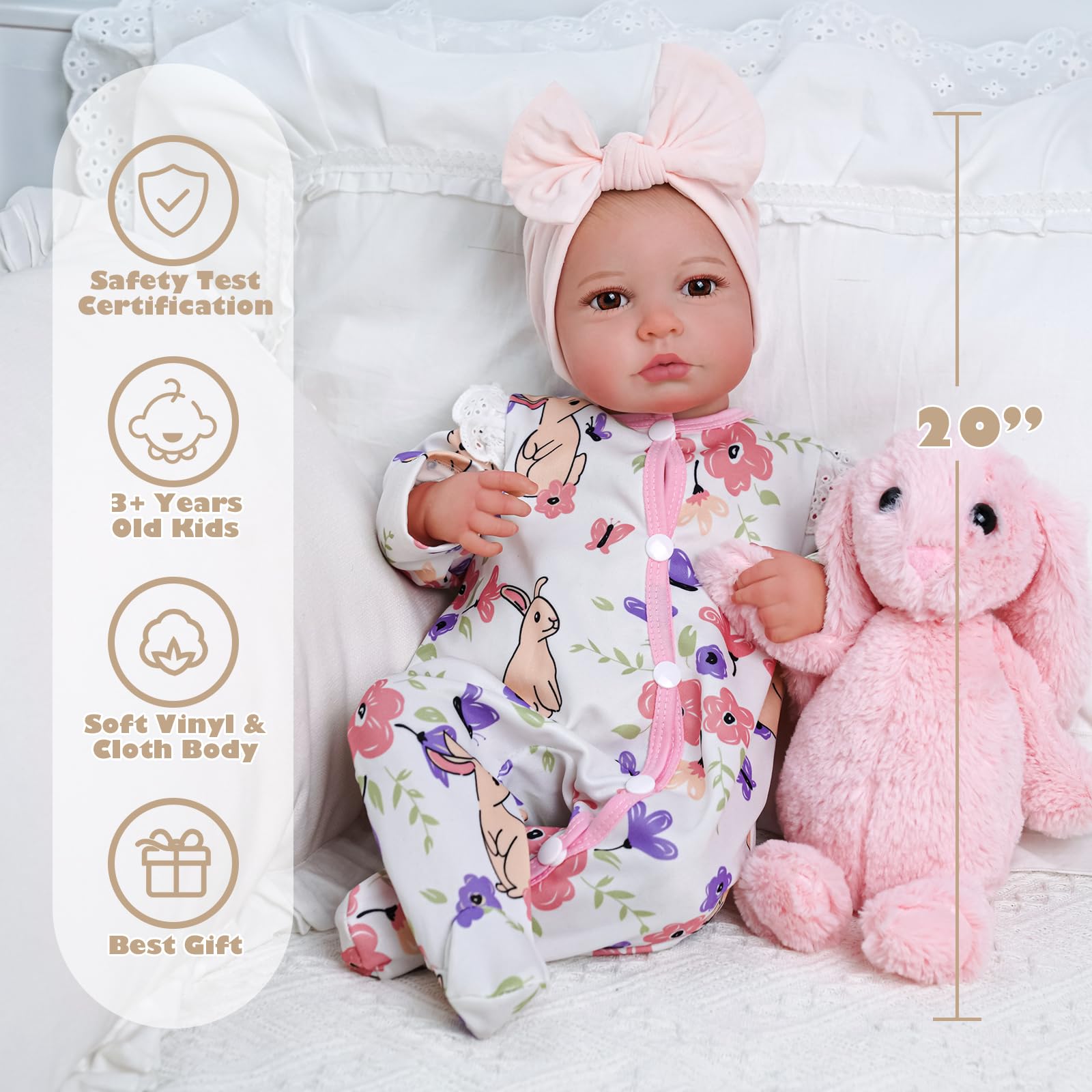 Foto 5 pulgar | Muñeca Reborn Babeside Little Angel De 20 Pulgadas Con Acceso. - Venta Internacional.