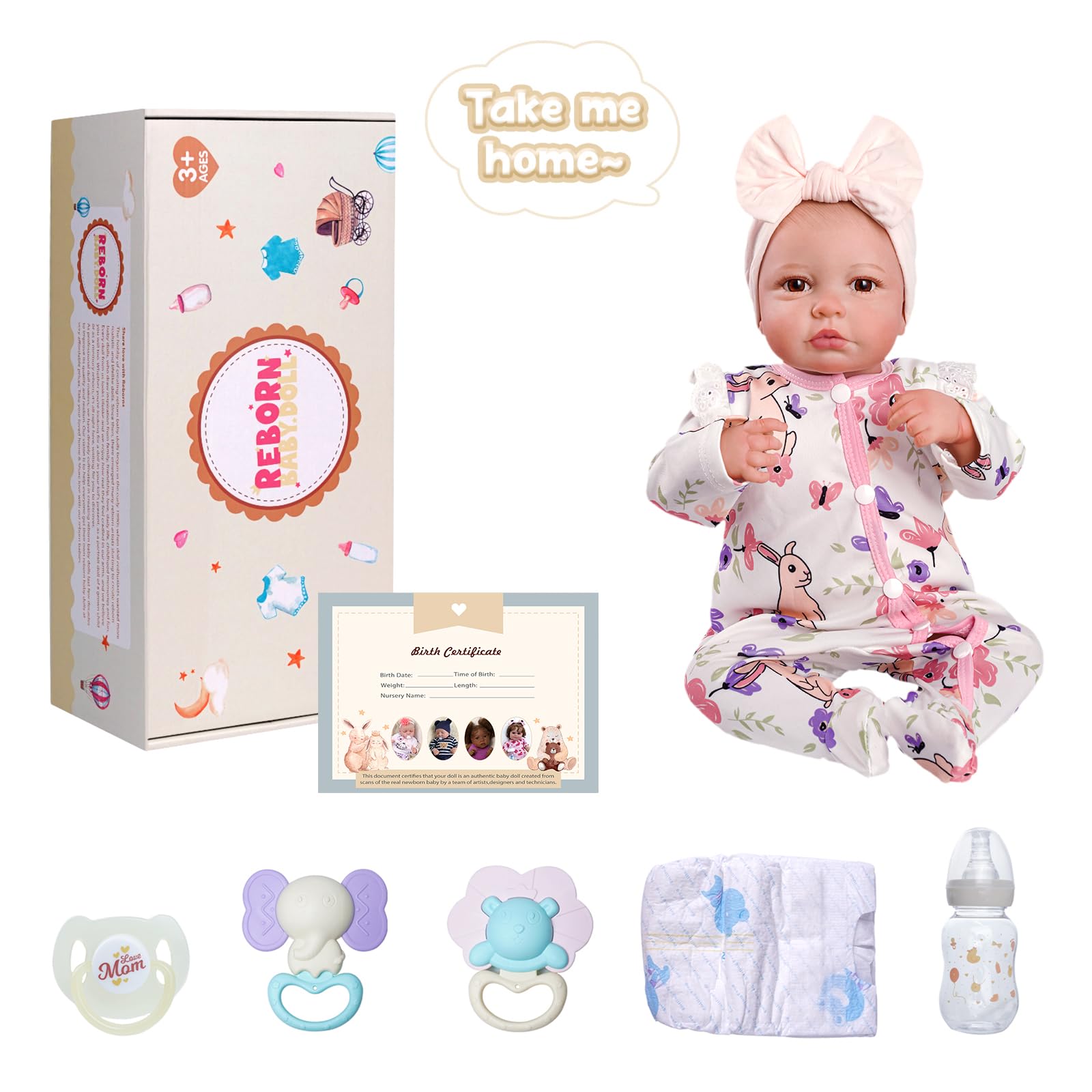 Foto 6 | Muñeca Reborn Babeside Little Angel De 20 Pulgadas Con Acceso. - Venta Internacional.