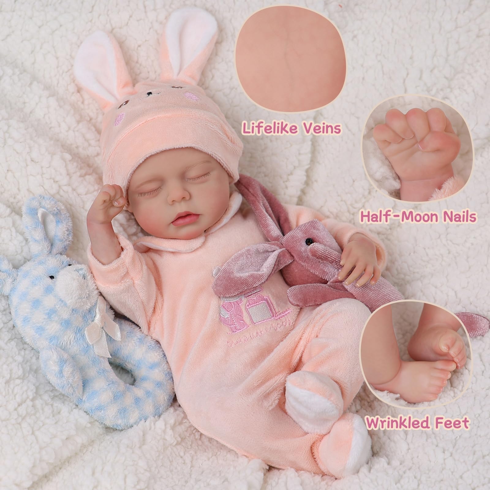 Foto 5 pulgar | Muñeca Reborn Babeside Relike De 30 Cm Con Accesorios Para Más De 3 Años - Venta Internacional.