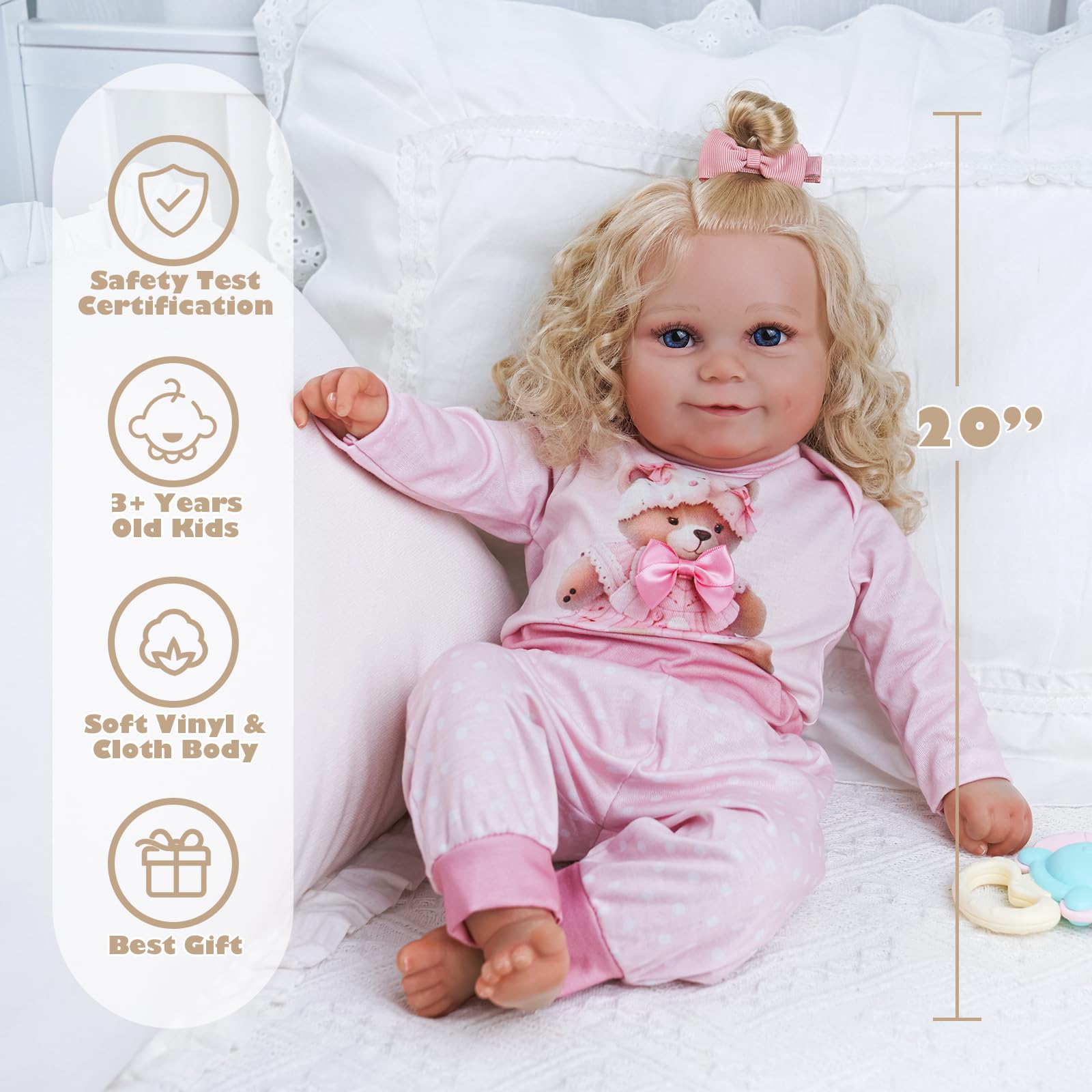 Foto 5 pulgar | Muñeca Reborn Jizhi Realilike Girl Maddy De 50 Cm Con Caja De Regalo - Venta Internacional.
