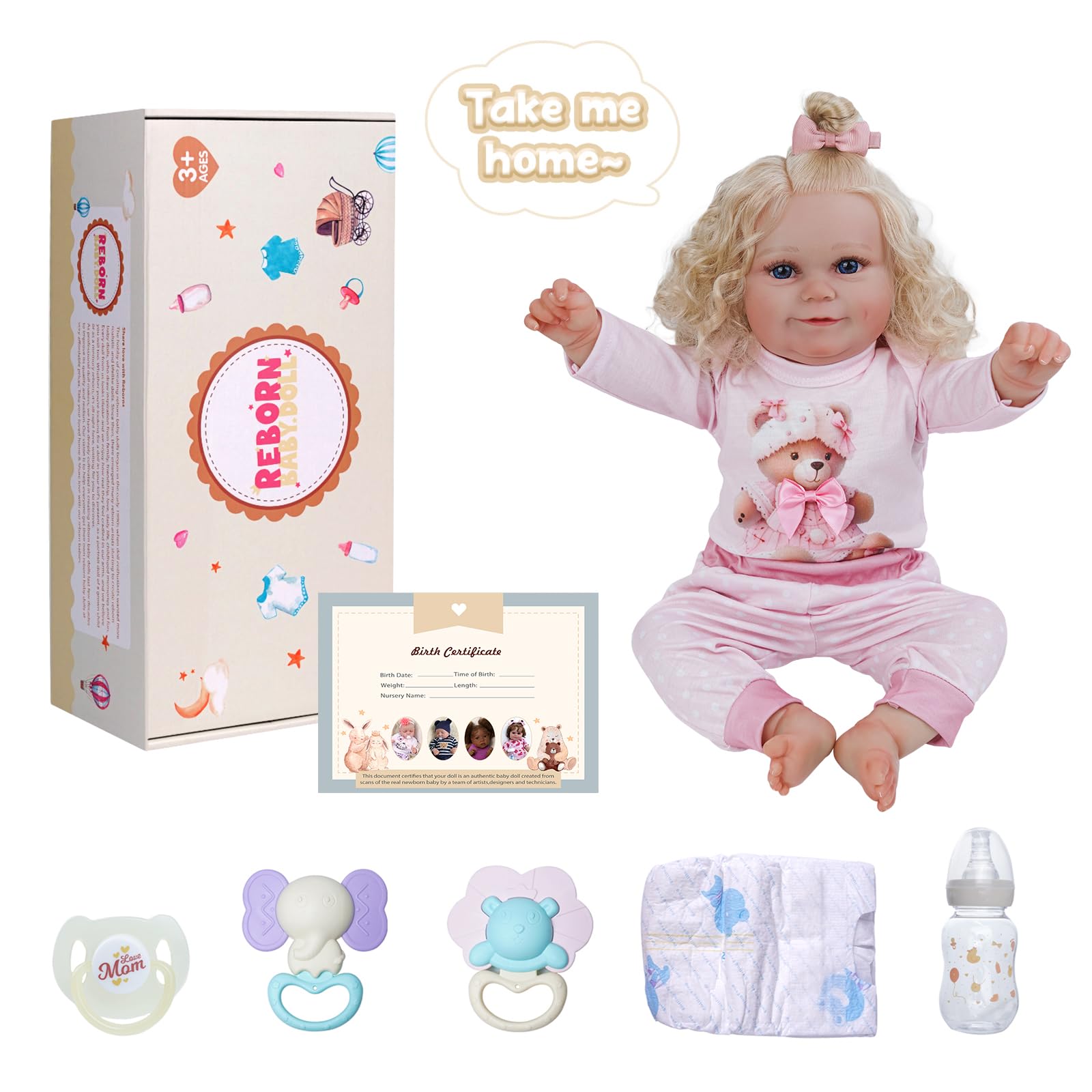 Foto 7 pulgar | Muñeca Reborn Jizhi Realilike Girl Maddy De 50 Cm Con Caja De Regalo - Venta Internacional.