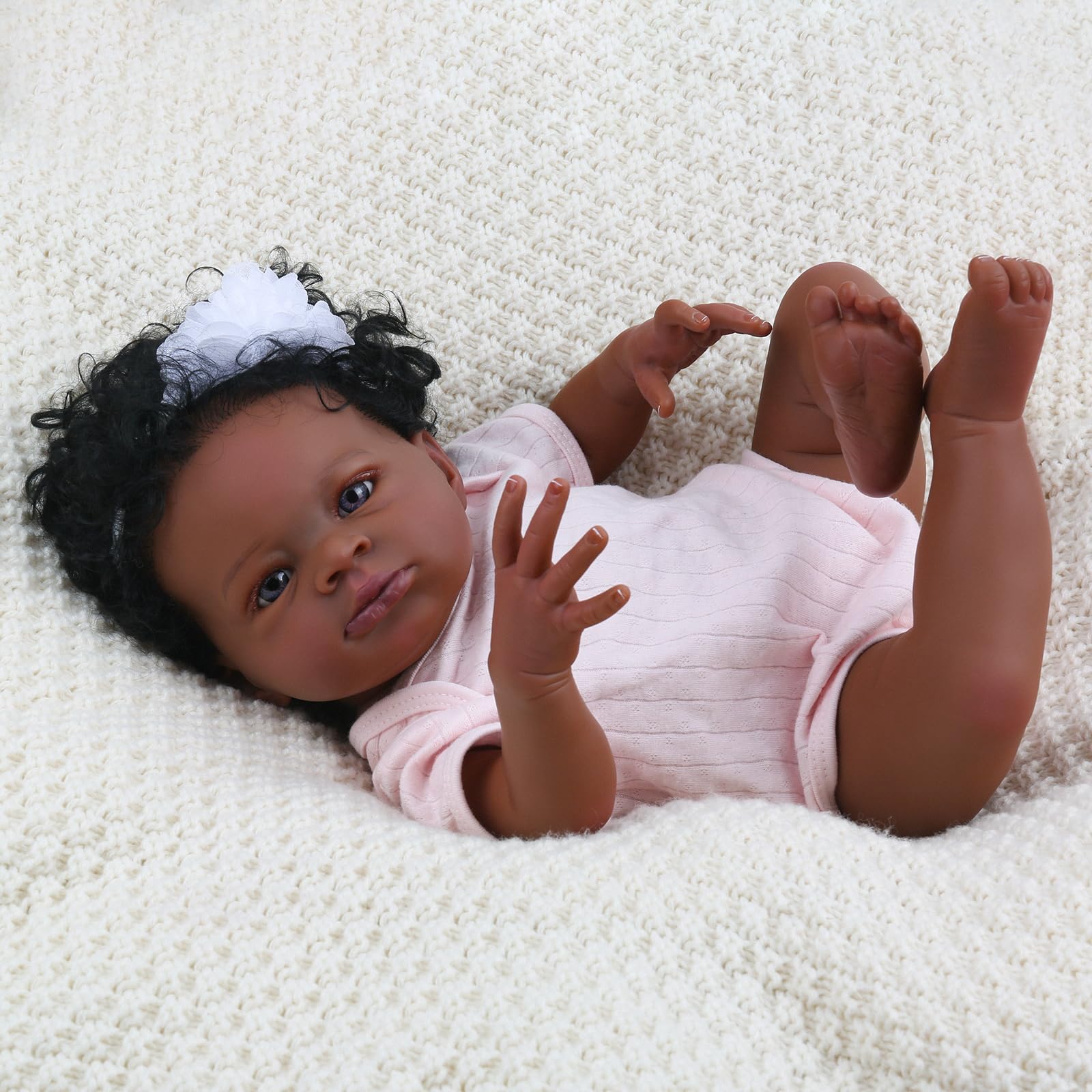 Foto 4 | Muñeca Reborn Charex Negra Realista De 20 Pulgadas Con Acceso. - Venta Internacional.