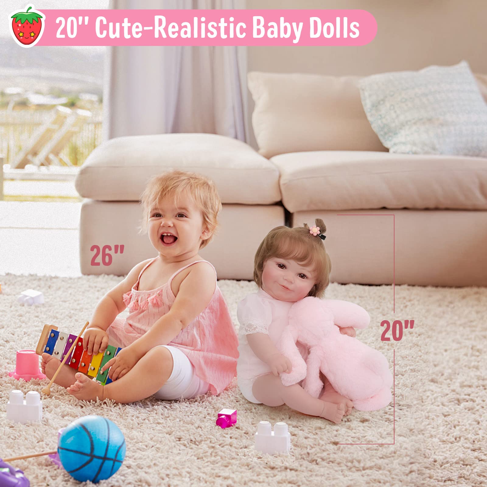 Foto 4 pulgar | Muñeca Reborn Jizhi Lifelike De 50 Cm Con Cuerpo Completo De Vinilo Con Kit - Venta Internacional.