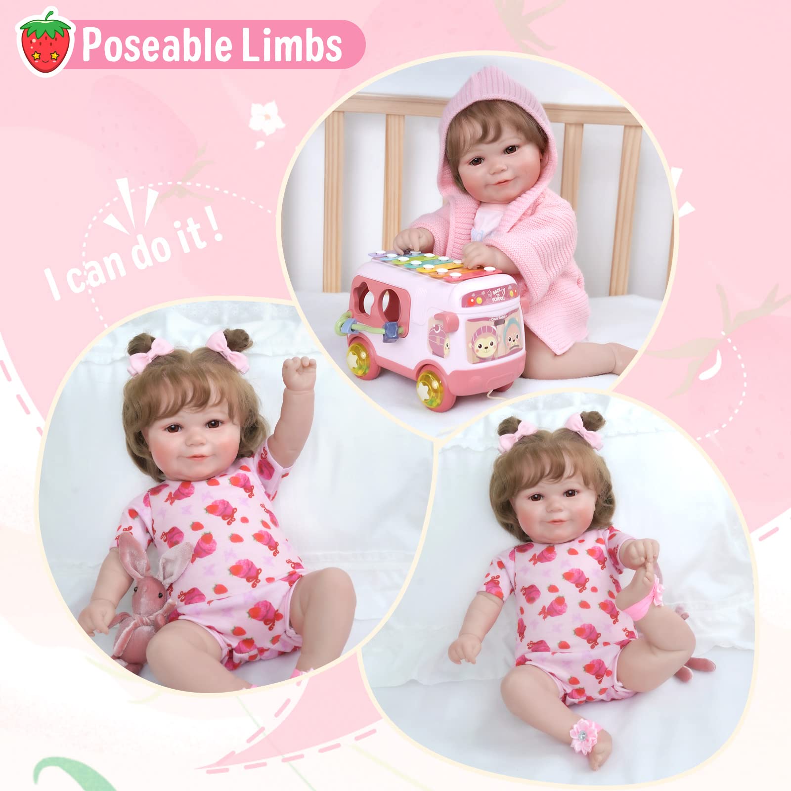 Foto 5 pulgar | Muñeca Reborn Jizhi Lifelike De 50 Cm Con Cuerpo Completo De Vinilo Con Kit - Venta Internacional.