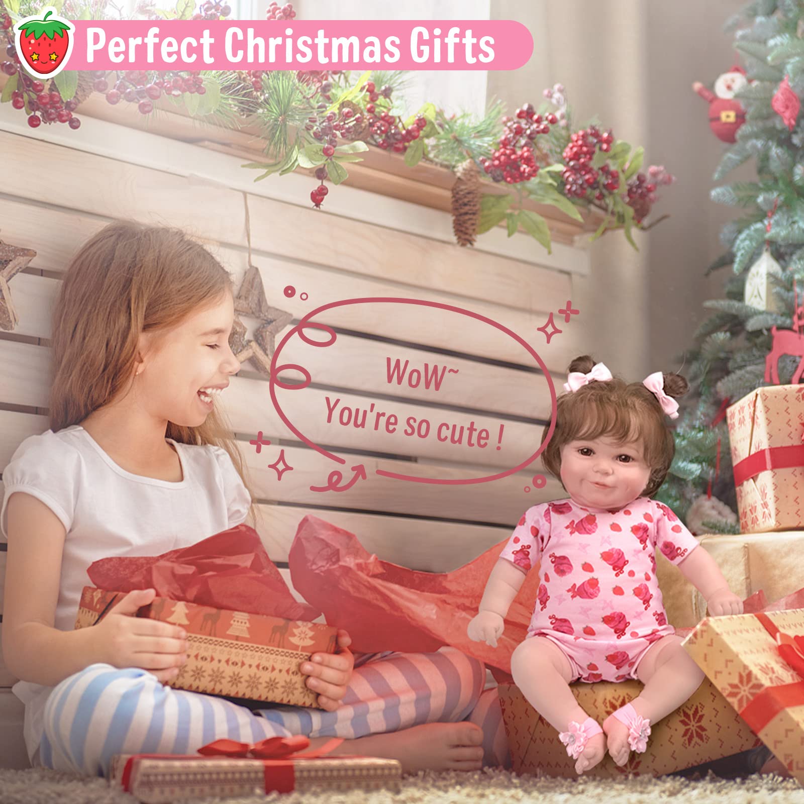 Foto 5 | Muñeca Reborn Jizhi Lifelike De 50 Cm Con Cuerpo Completo De Vinilo Con Kit - Venta Internacional.