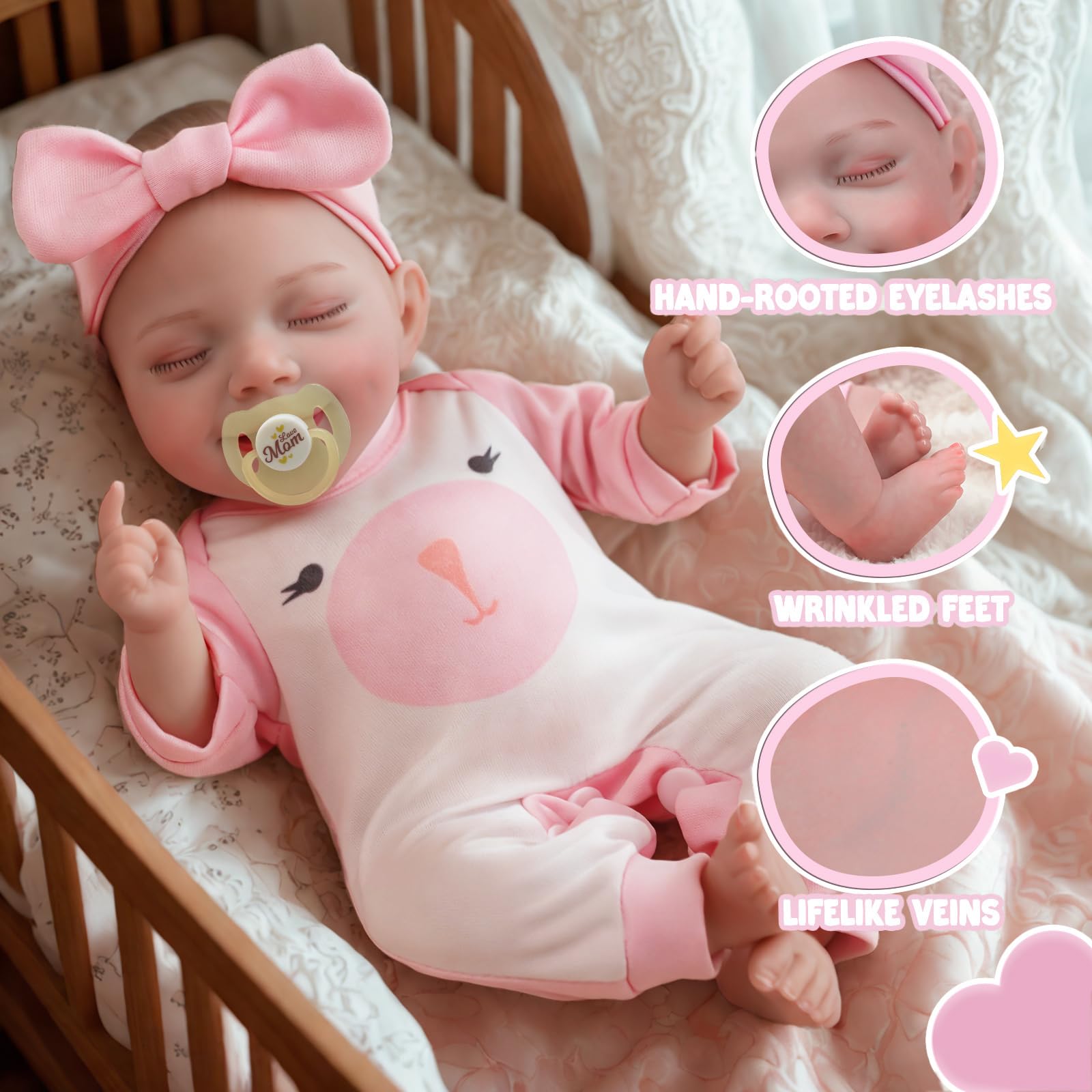 Foto 4 pulgar | Muñeca Reborn Jizhi De 30 Cm, Cuerpo Suave, Realista, Con Accesorio - Venta Internacional.