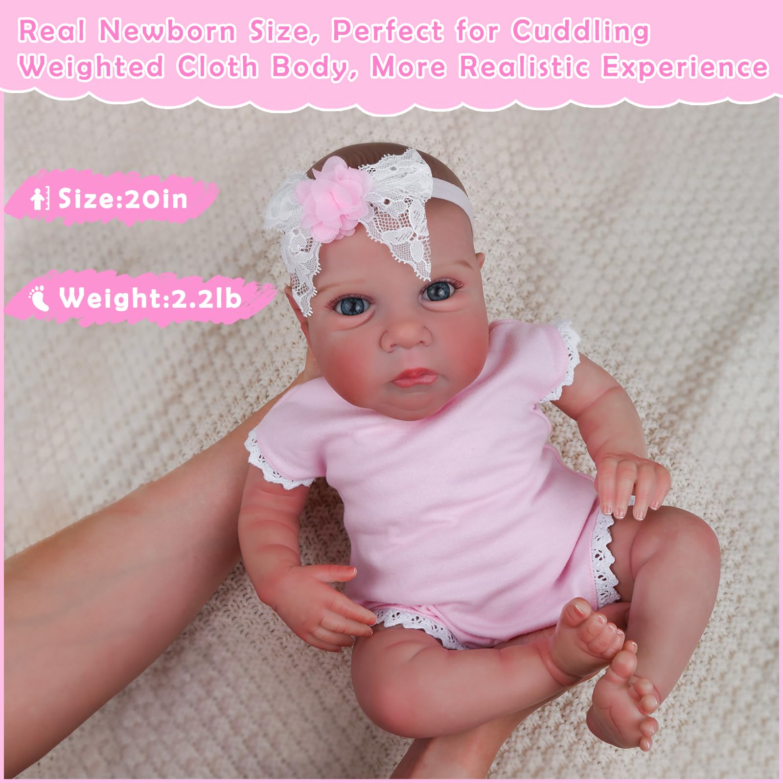 Foto 3 pulgar | Muñeca Reborn Charex Miley De 50 Cm Con Ropa Y Accesorios - Venta Internacional.