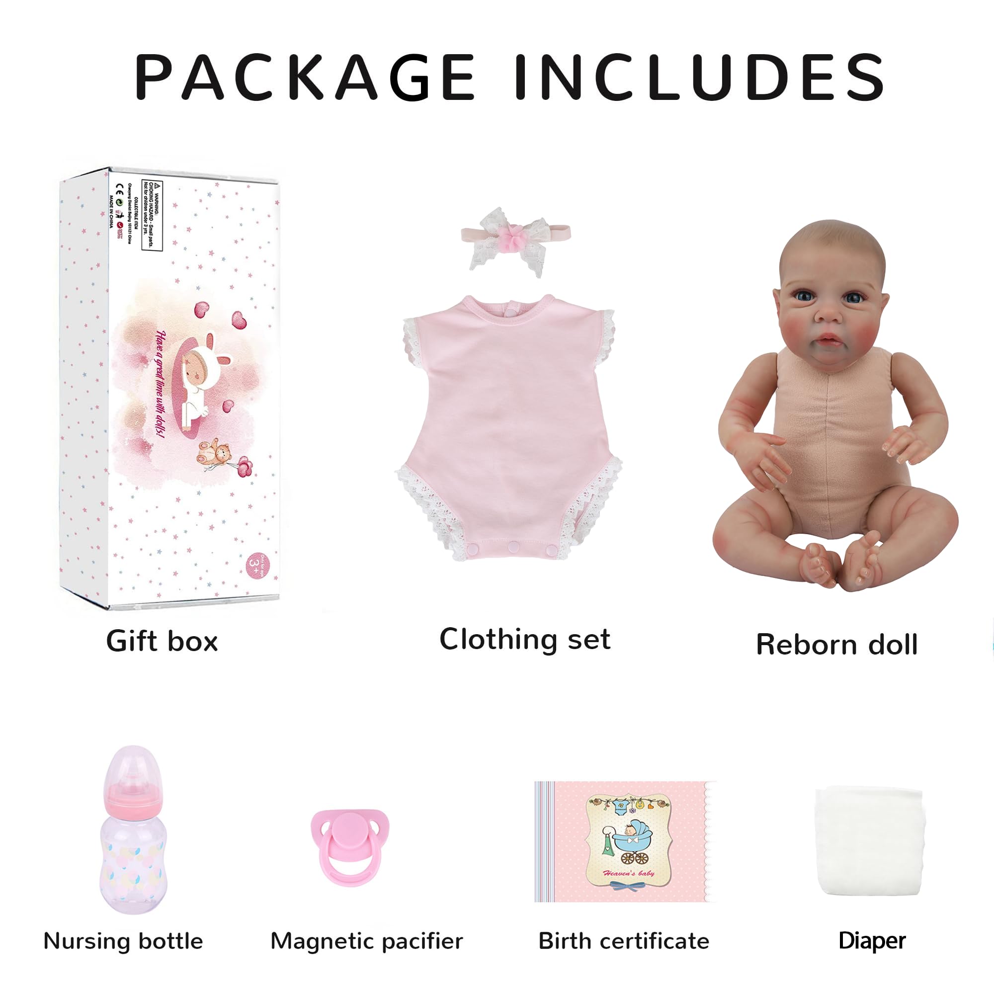 Foto 7 pulgar | Muñeca Reborn Charex Miley De 50 Cm Con Ropa Y Accesorios - Venta Internacional.