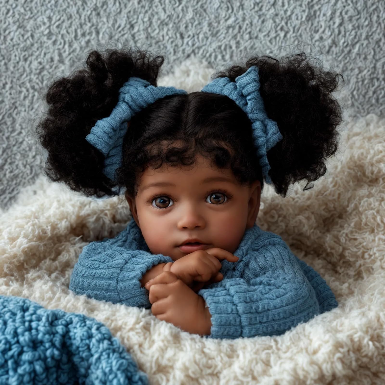 Muñeca Reborn Jizhi Black Girl, 50 Cm, Realista, Con Caja De Regalo - Venta Internacional.