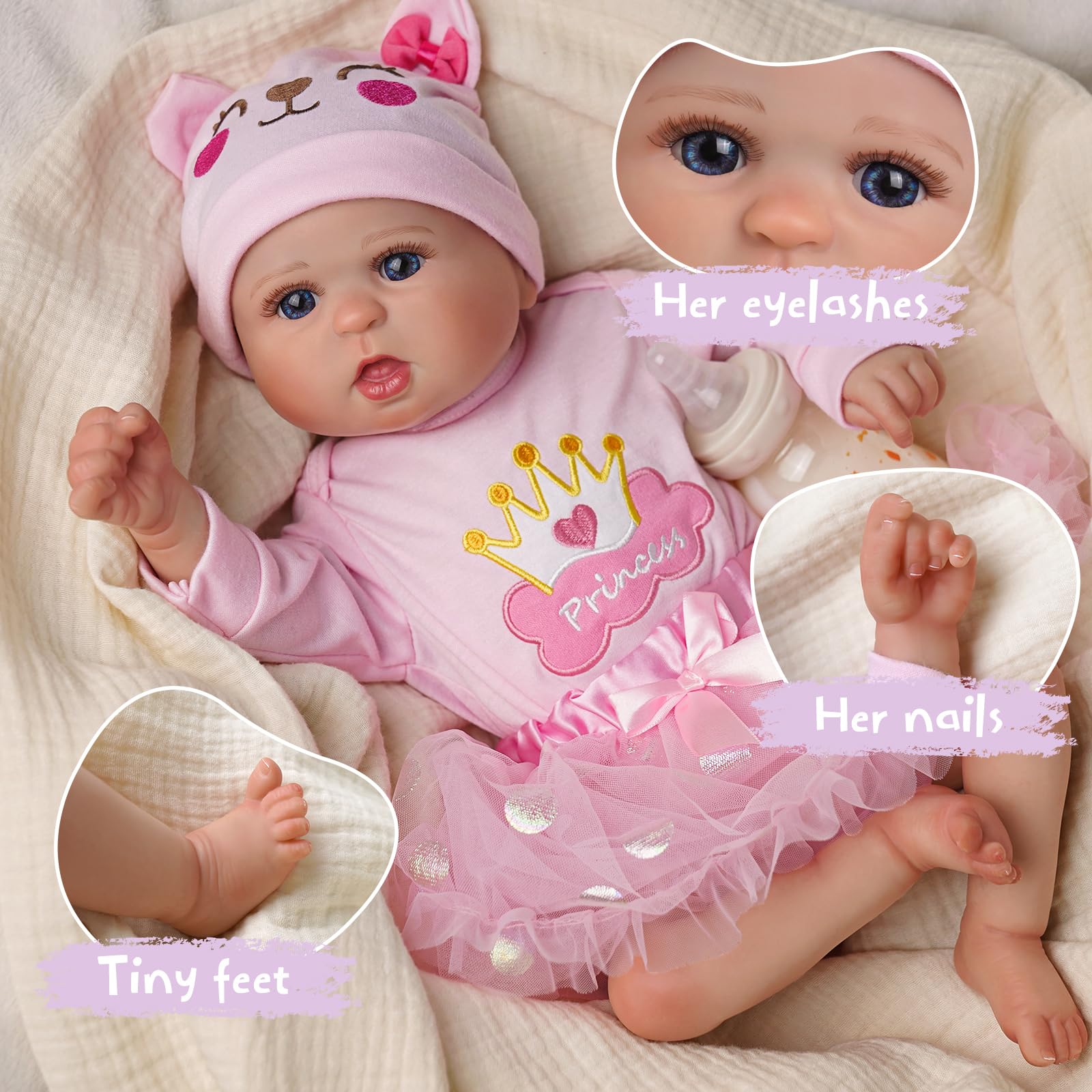 Foto 4 pulgar | Muñeca Reborn Baby Doll Jizhi De 20 Cm, Realista, De Vinilo Suave - Venta Internacional.