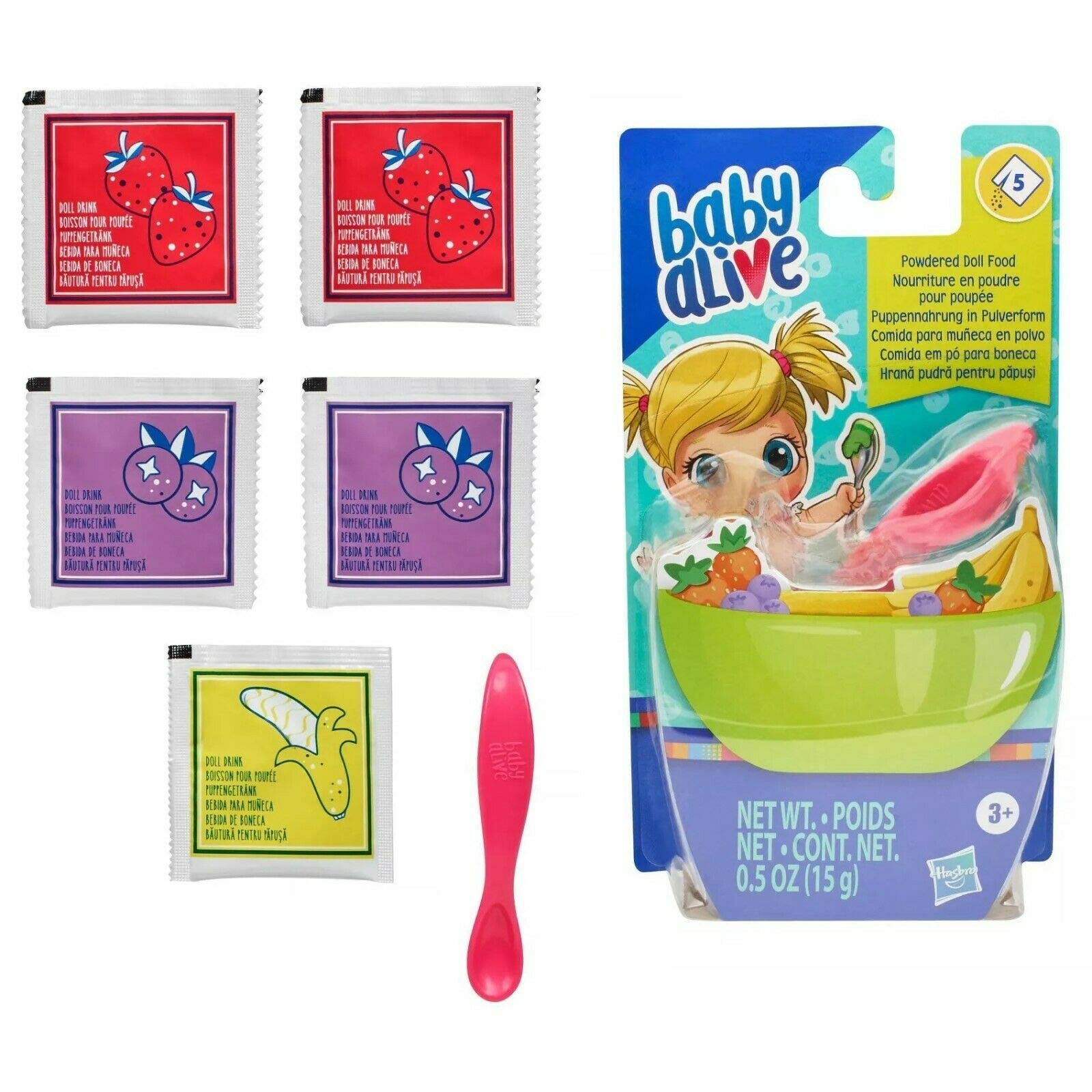 Foto 2 pulgar | Recambio De Comida Para Muñecas Baby Alive Con 5 Paquetes Y Cuchara Para Niños Mayores De 3 Años - Venta Internacional