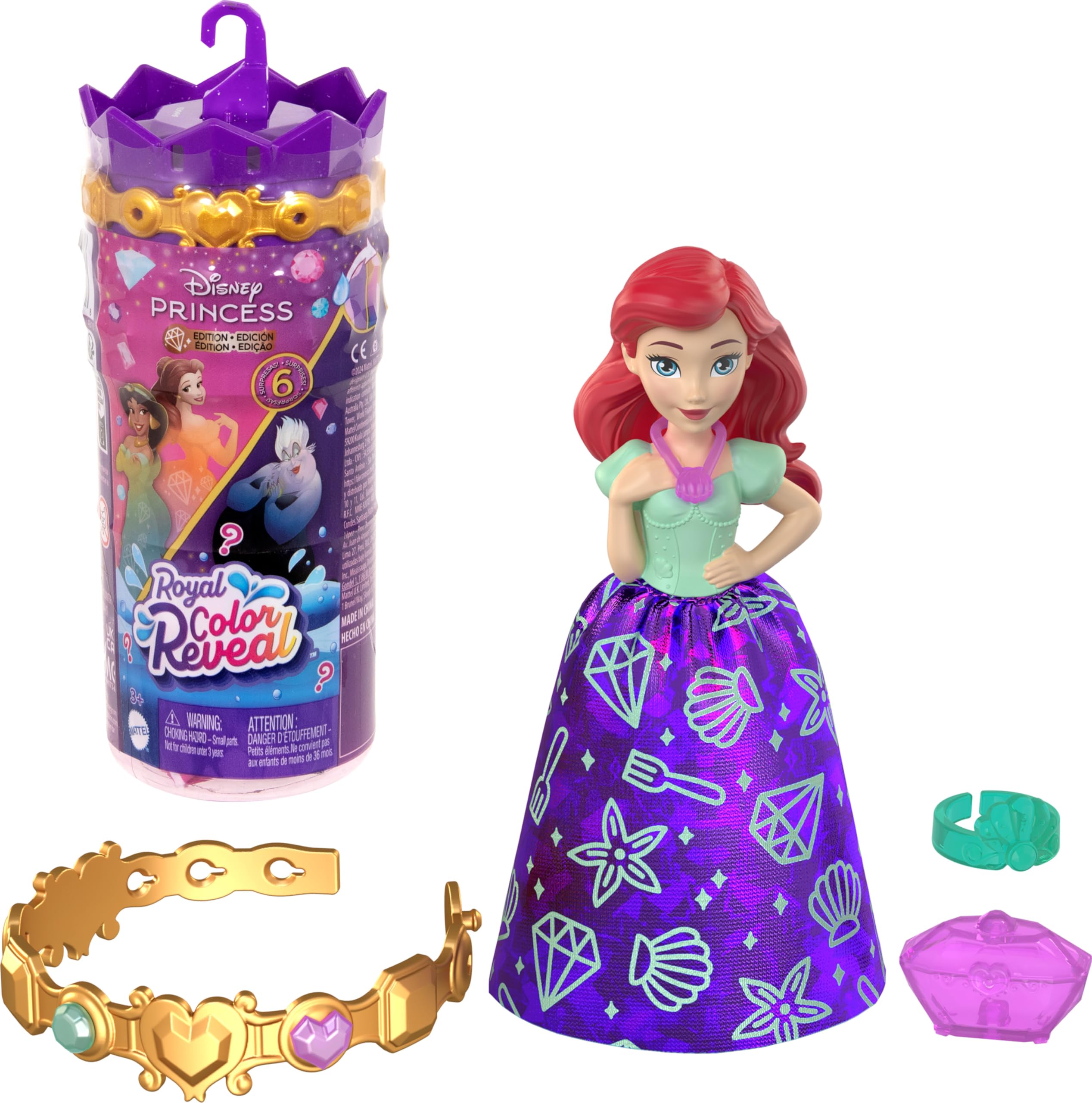 Foto 5 pulgar | Toy Mattel Disney Princess Royal, Revelador De Colores Con 6 Sorpresas - Venta Internacional.