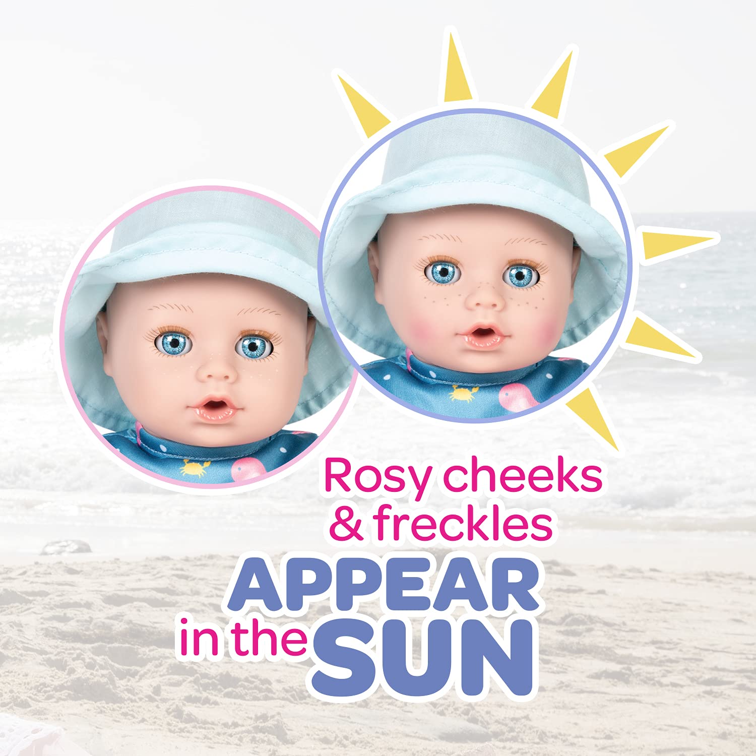 Foto 2 | Muñeca De Juguete Adora Beach Baby Sunny Con Pecas Activadas Por El Sol 13 - Venta Internacional.