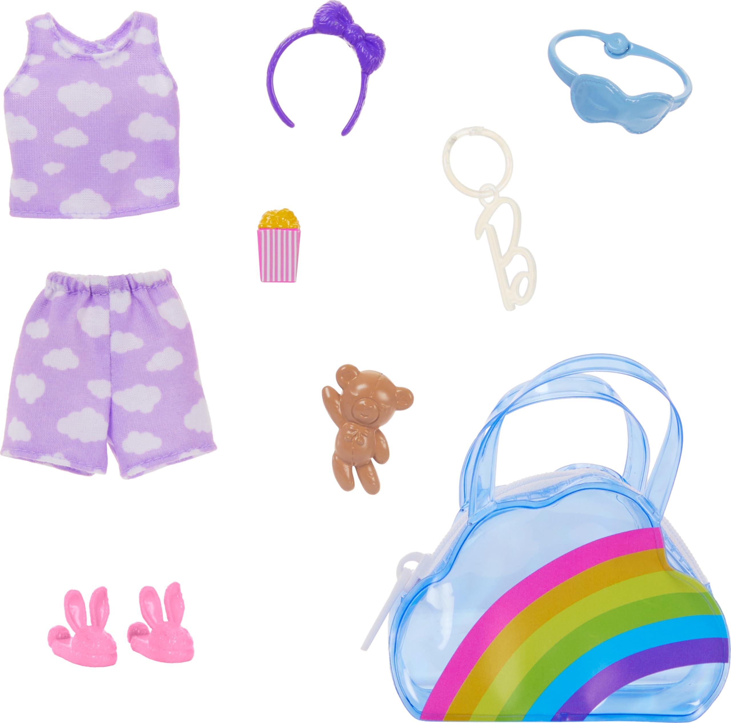 Bolso Moderno Barbie Premium Rainbow Cloud Con Pijama Y Tacón - Venta Internacional.