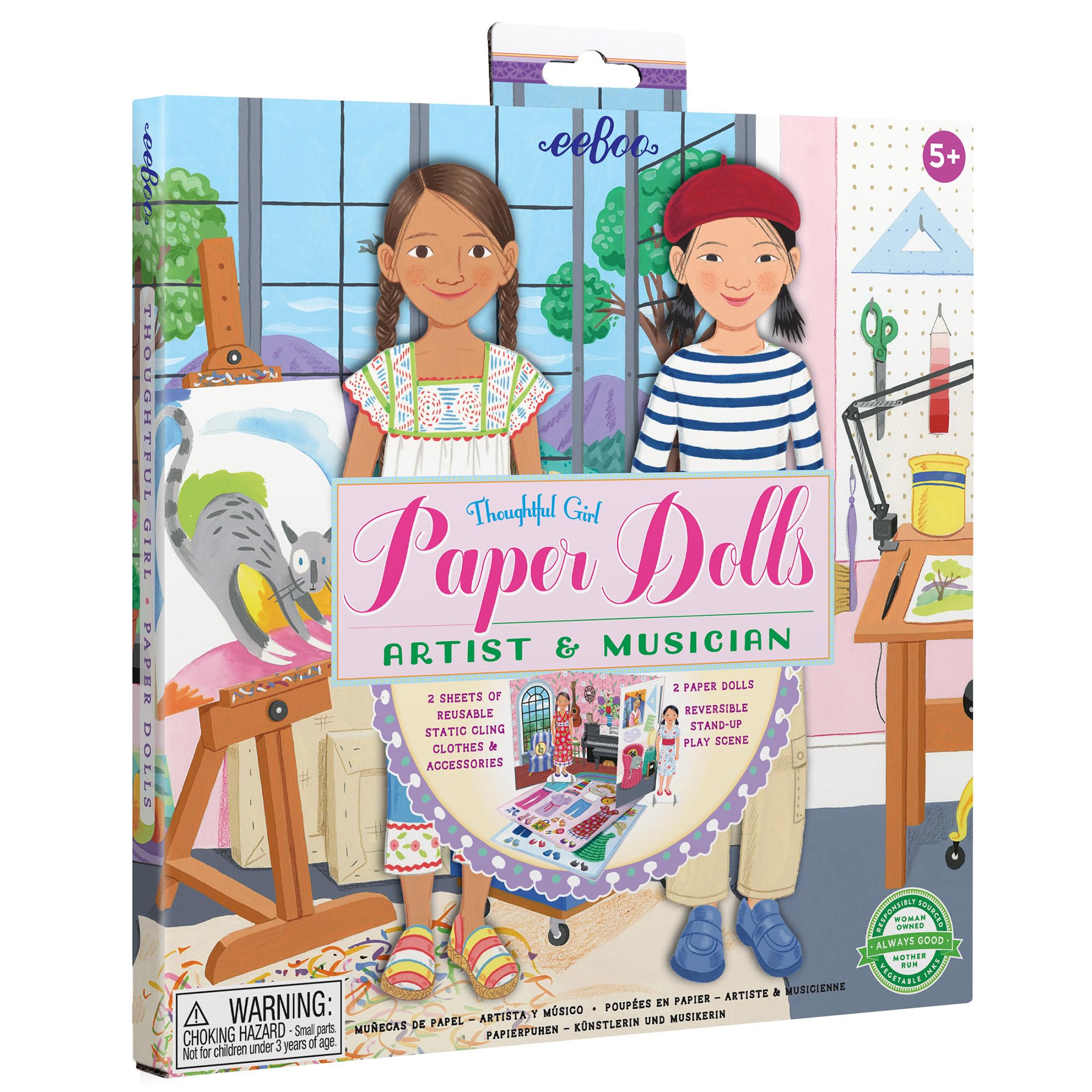 Foto 1 | Set De Muñecas De Papel Eeboo Para Músico Y Artista Con Escena, 20 X 10 Pulgadas - Venta Internacional.