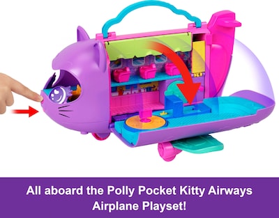 Foto 3 | Playset Polly Pocket Kitty Airways Airways Con 2 Muñecas Y Una Mascota - Venta Internacional.