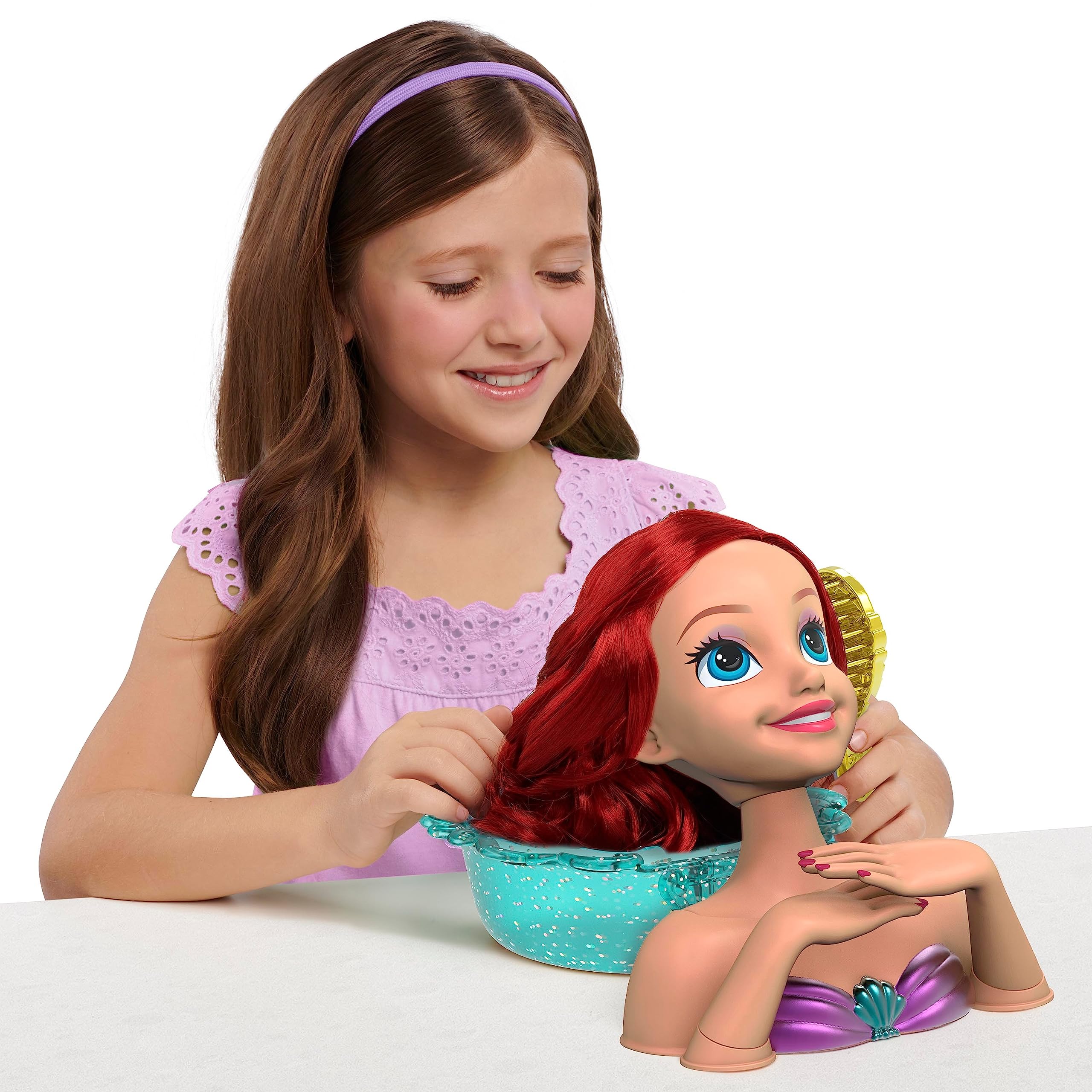 Foto 2 | Cabezal De Peluquería Just Play, Princesa Ariel De Disney, 20 Piezas - Venta Internacional.