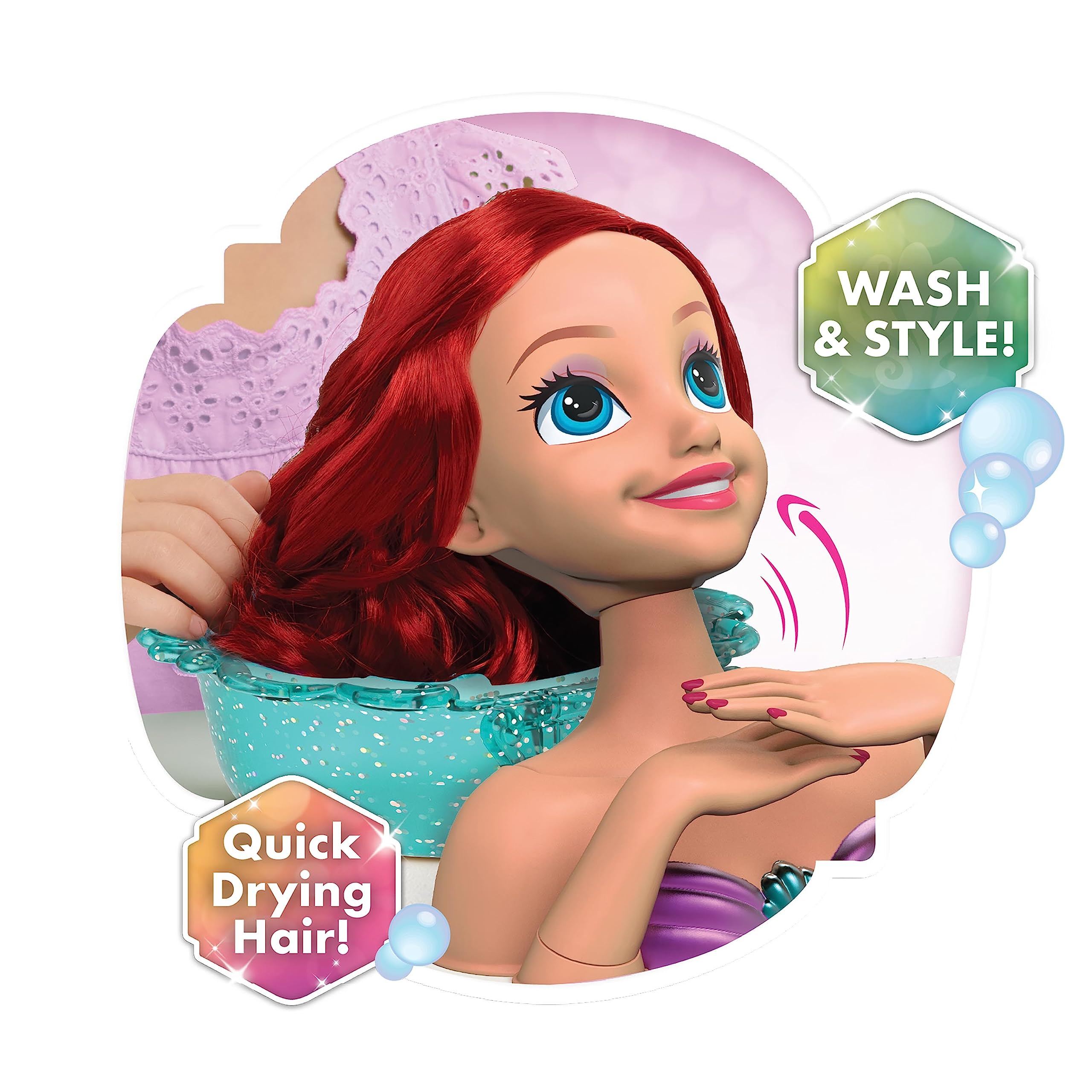 Foto 4 pulgar | Cabezal De Peluquería Just Play, Princesa Ariel De Disney, 20 Piezas - Venta Internacional.