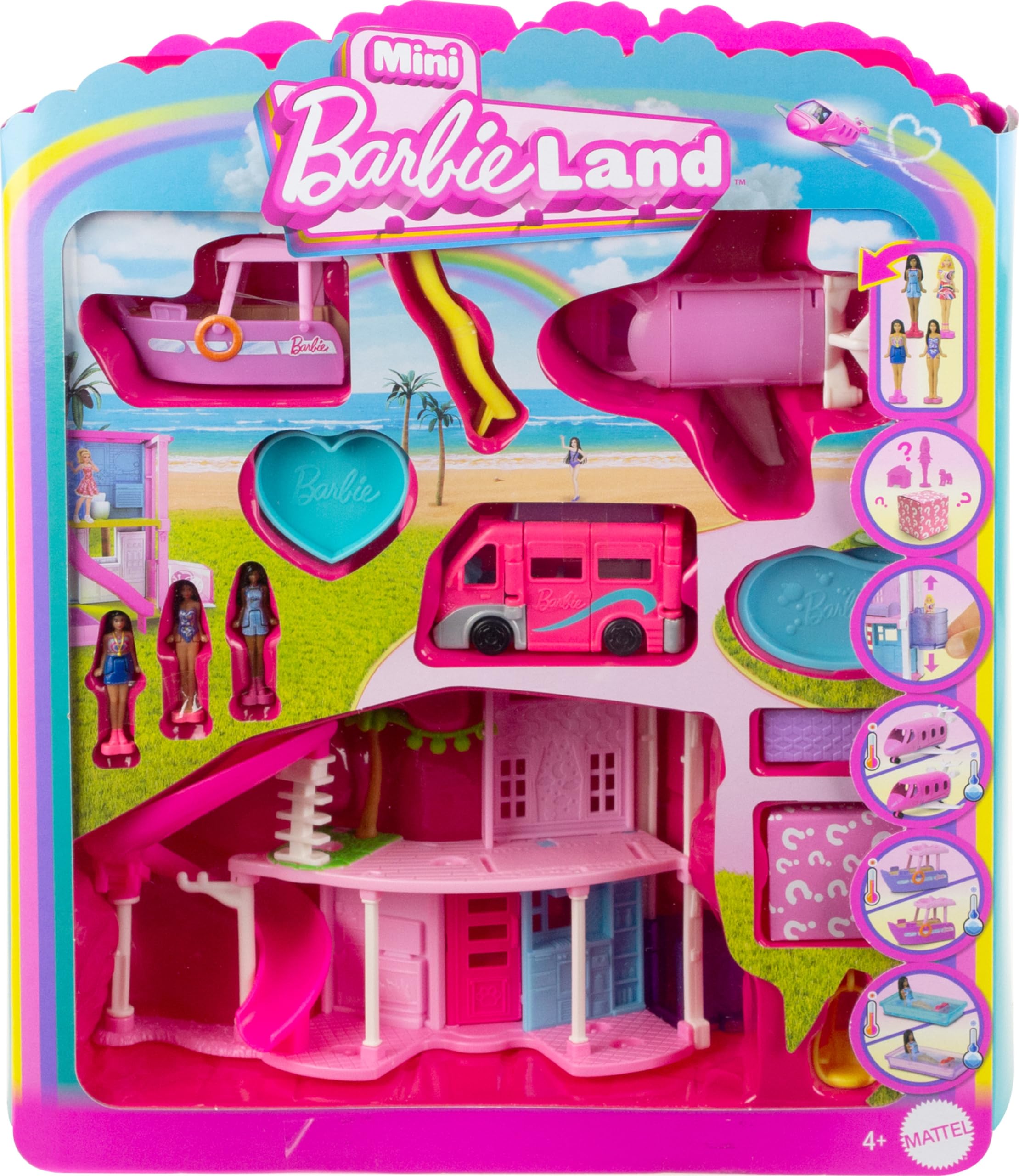 Foto 2 pulgar | Set De Juego Barbie Mini Barbie Y Dreamhouse Con 3 Vehículos Y 4 Muñecas - Venta Internacional.