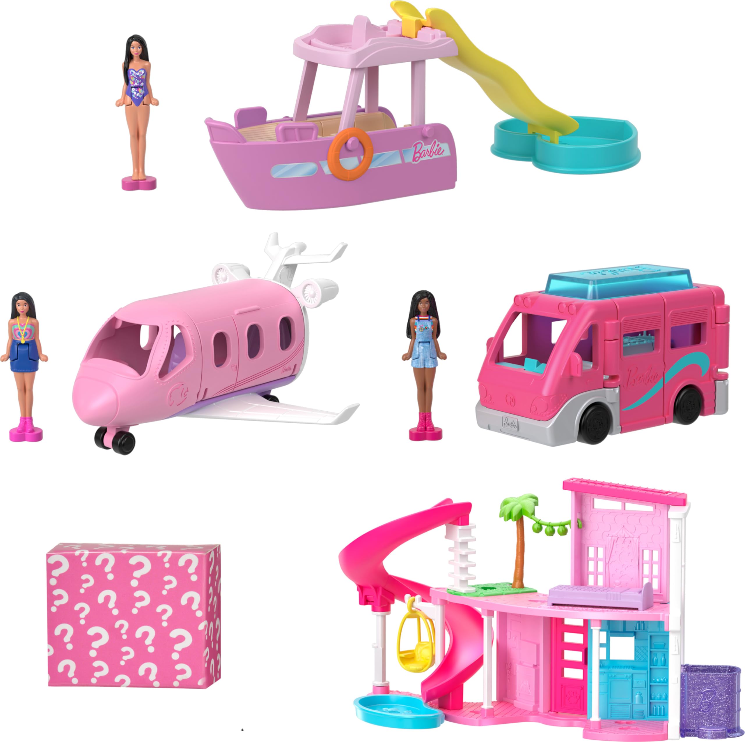 Foto 3 pulgar | Set De Juego Barbie Mini Barbie Y Dreamhouse Con 3 Vehículos Y 4 Muñecas - Venta Internacional.