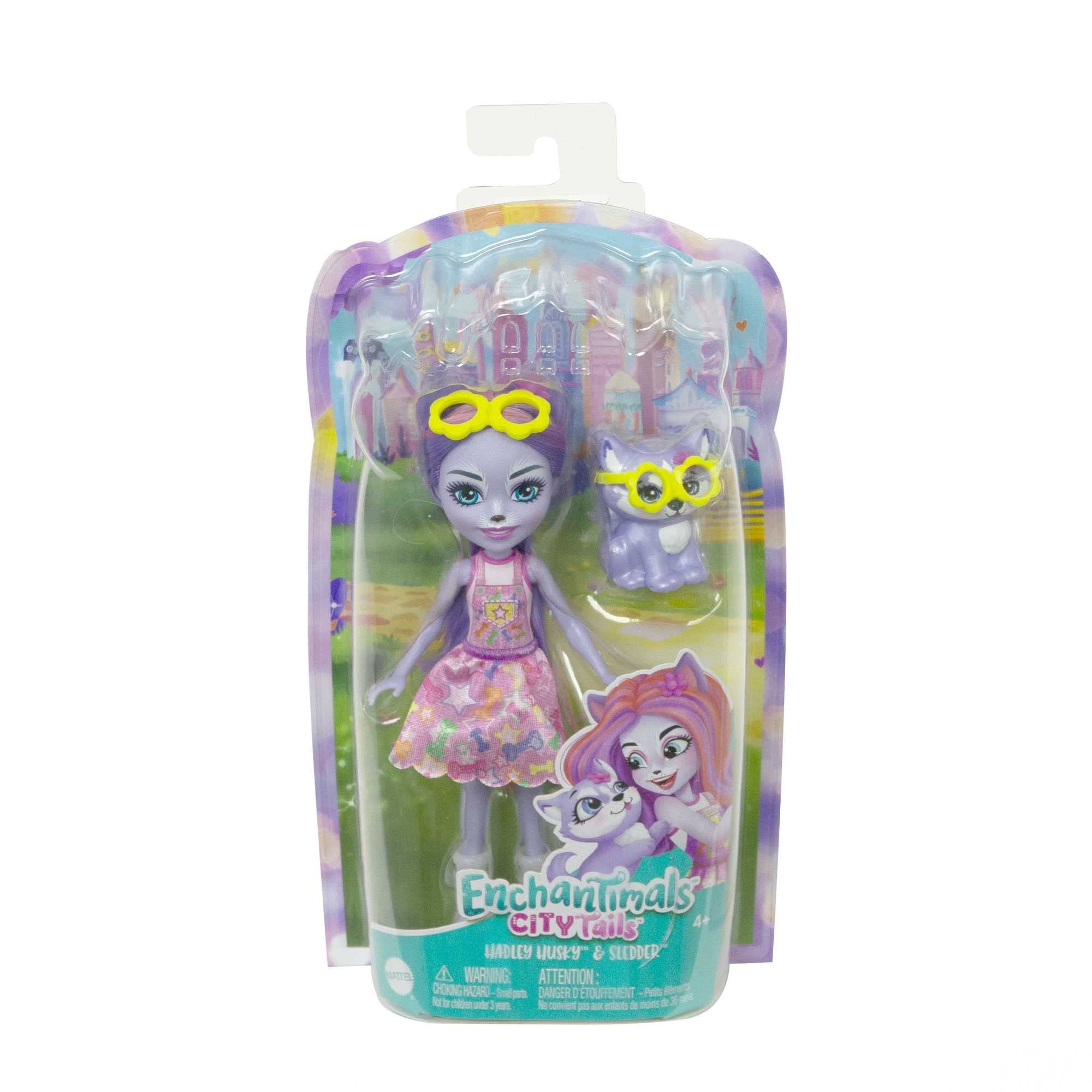 Foto 7 pulgar | Muñeca Pequeña Hadley Husky De Toy Enchantimals City Tails Con Trineo - Venta Internacional.
