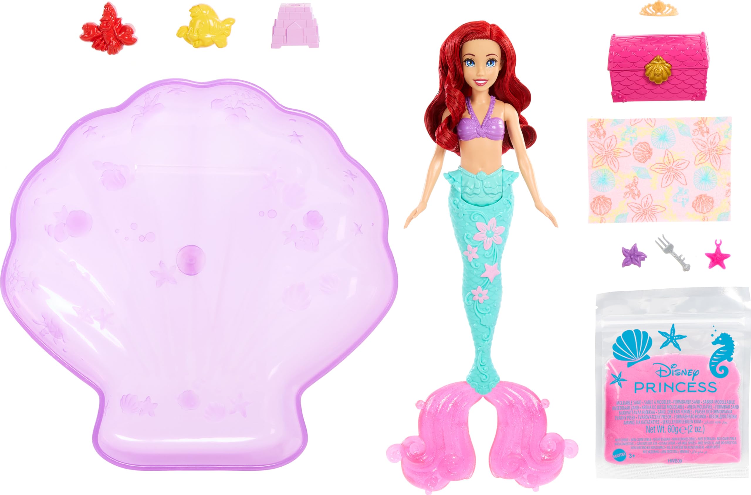 Foto 7 pulgar | Set Toy Mattel Disney Princess Ariel Mermaid Con Piscina Y Arena - Venta Internacional.